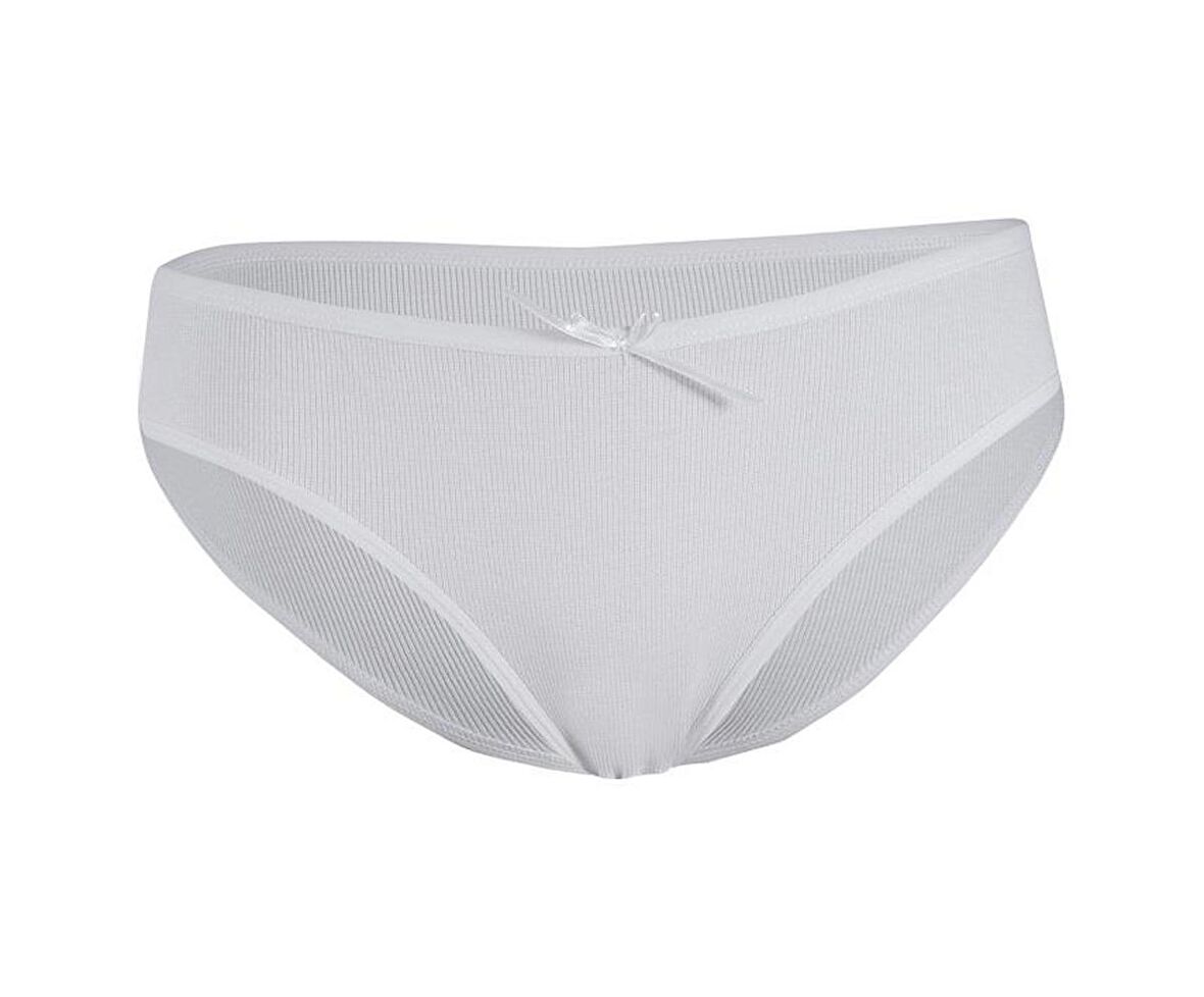 12 Adet Yıldız Kadın Likralı Kaşkorse Bikini Külot Beyaz 3550