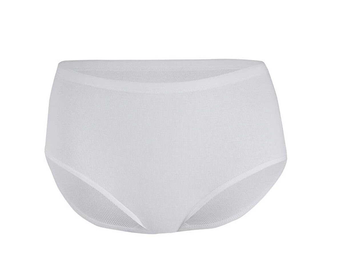 12 Adet Yıldız Kadın Likralı Kaşkorse Yüksek Bel Külot Beyaz 3595