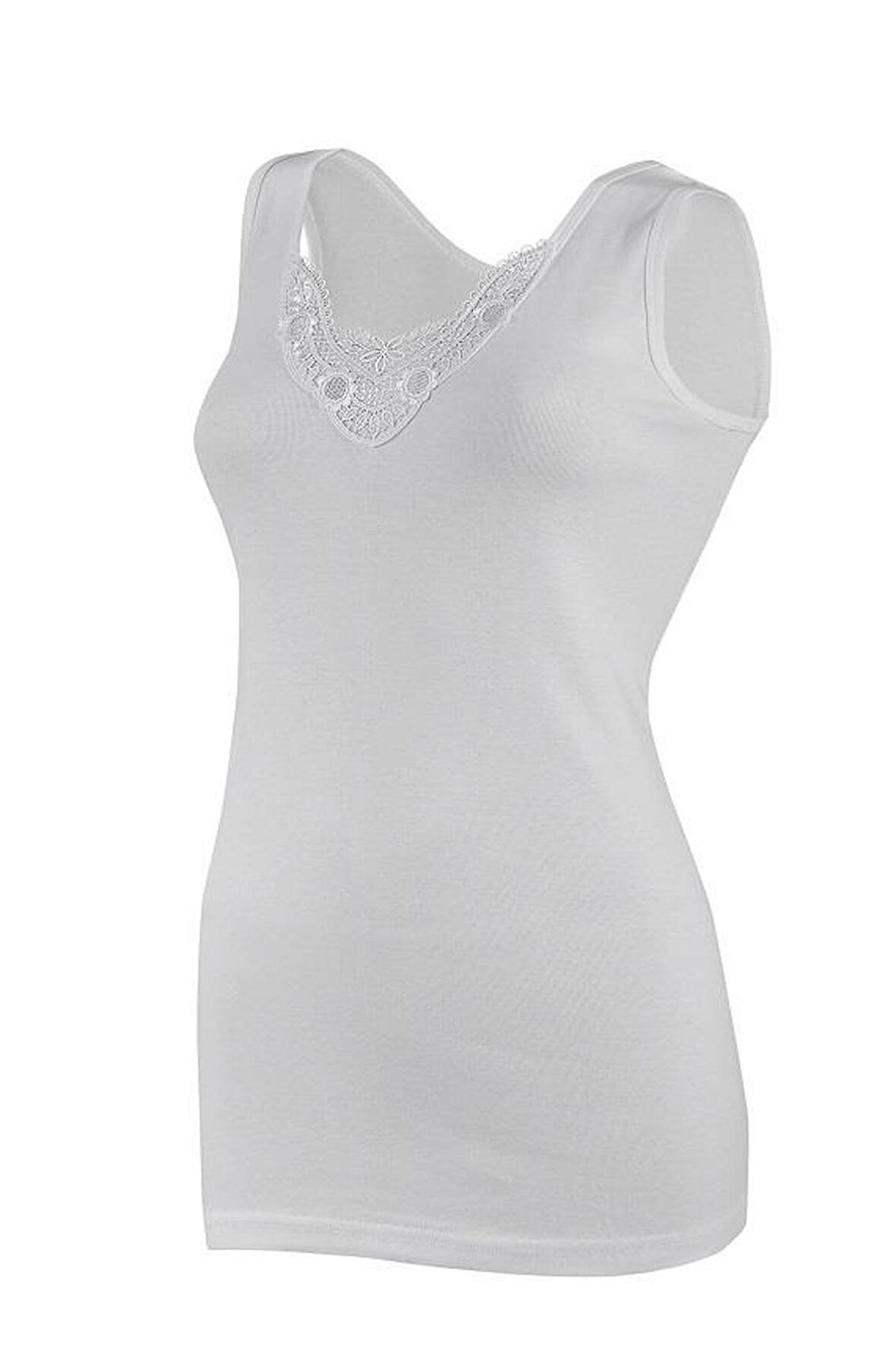 6 lı Paket Yıldız Kadın Ribana Güpürlü Geniş Askılı Atlet 2027