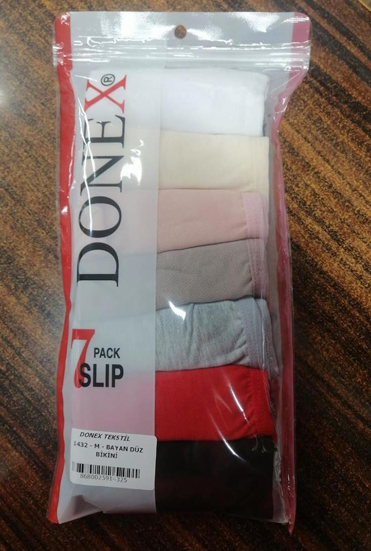 7 Adet Donex Kadın Düz Renk Bikini Slip Külot 1432