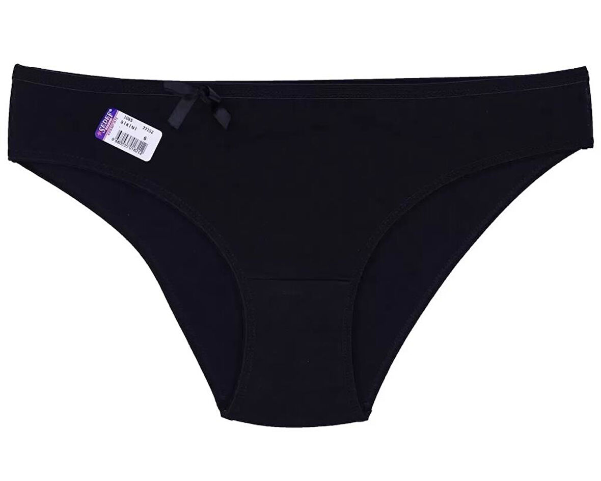 12 Adet Sedef Yıldızı Likralı Kadın Düz Bikini Külot 1065