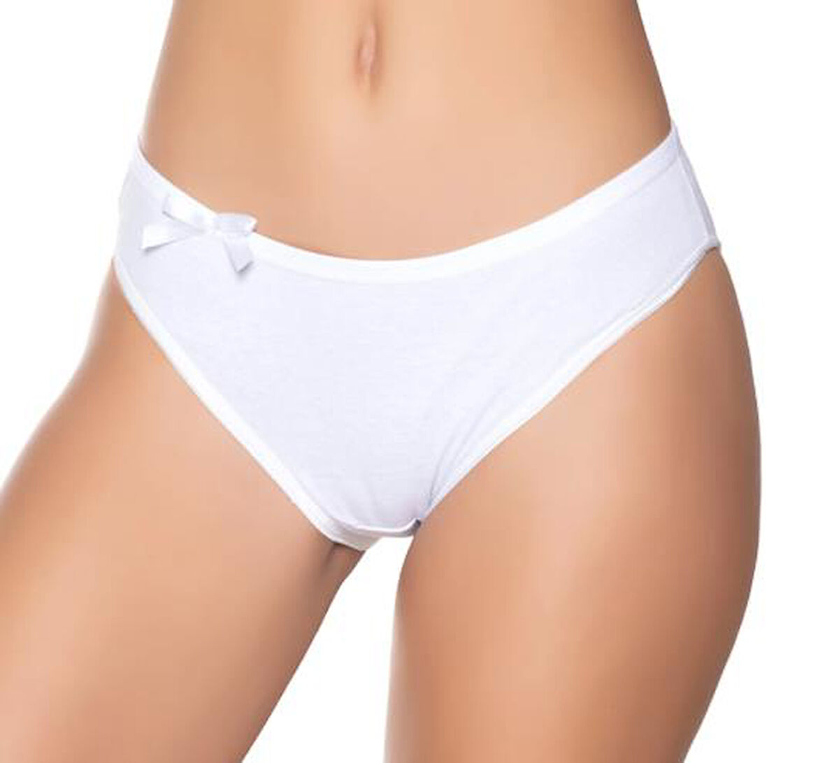 12 Adet Sedef Yıldızı Likralı Kadın Düz Bikini Külot 1065