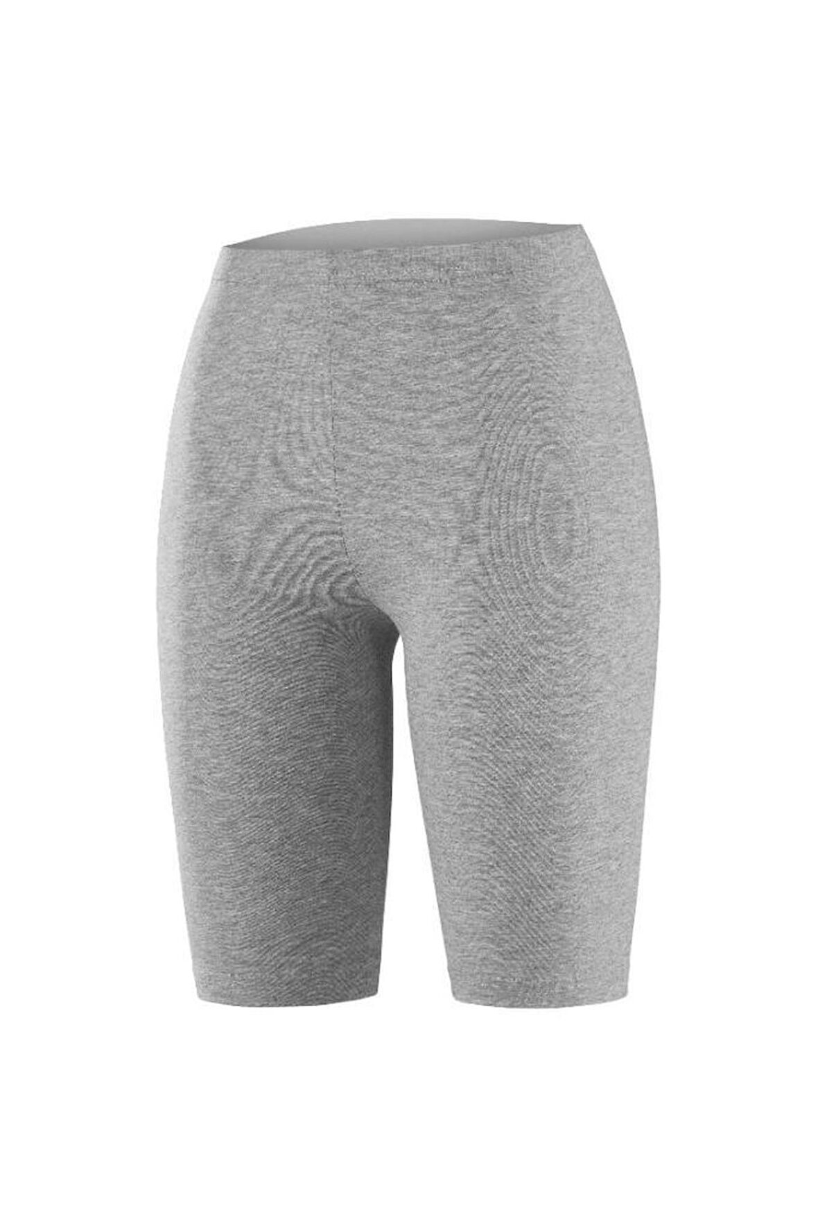 Yıldız Kadın Likralı Diz Üstü Kısa Tayt Gri 3613