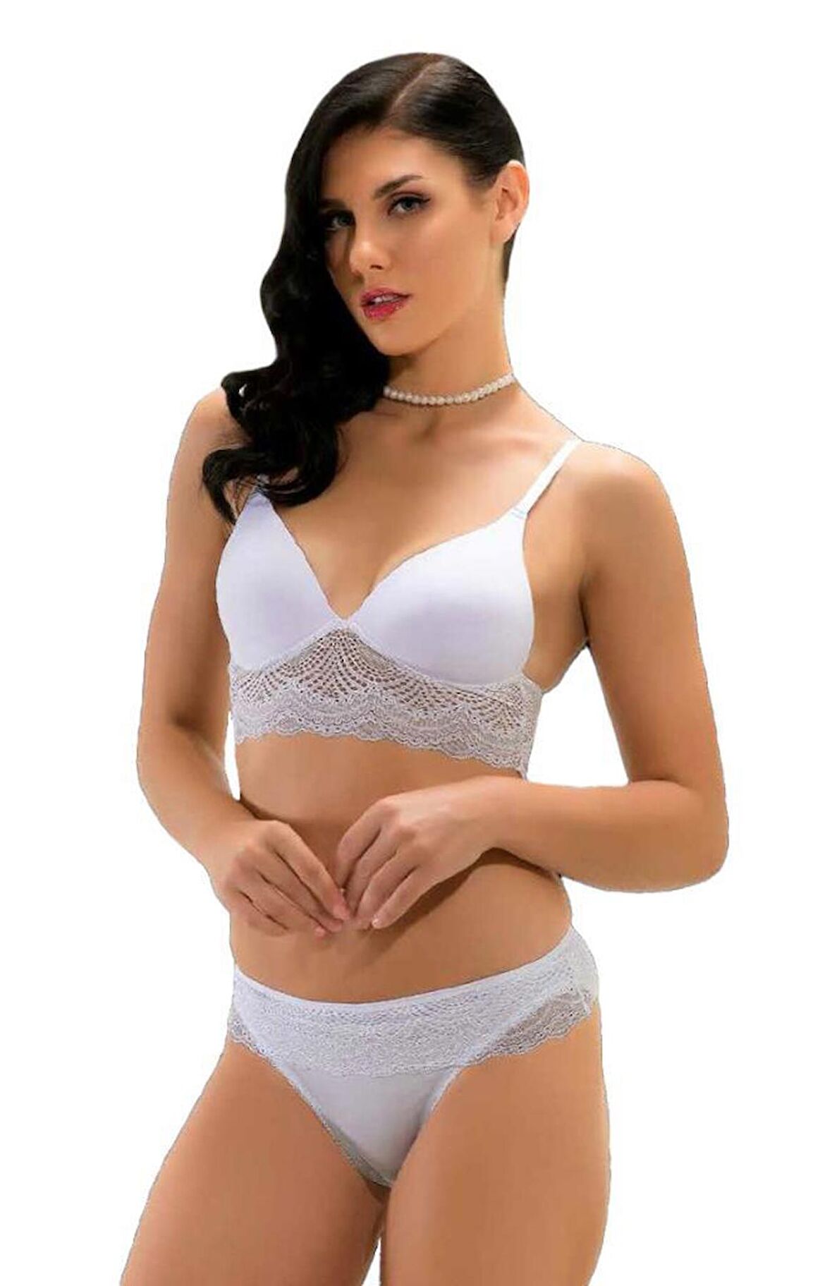 Şahinler 12500 Kadın Dantel Desteksiz Dolgusuz Sütyen Külot Takım 