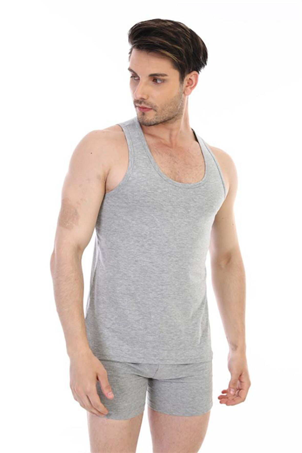 6 Adet Çift Kaplan Erkek Elastanlı Atlet 917