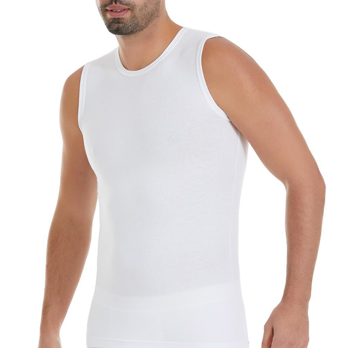 3 Adet Yıldız Erkek Modal Sıfır Kol Fanila Atlet Beyaz 75