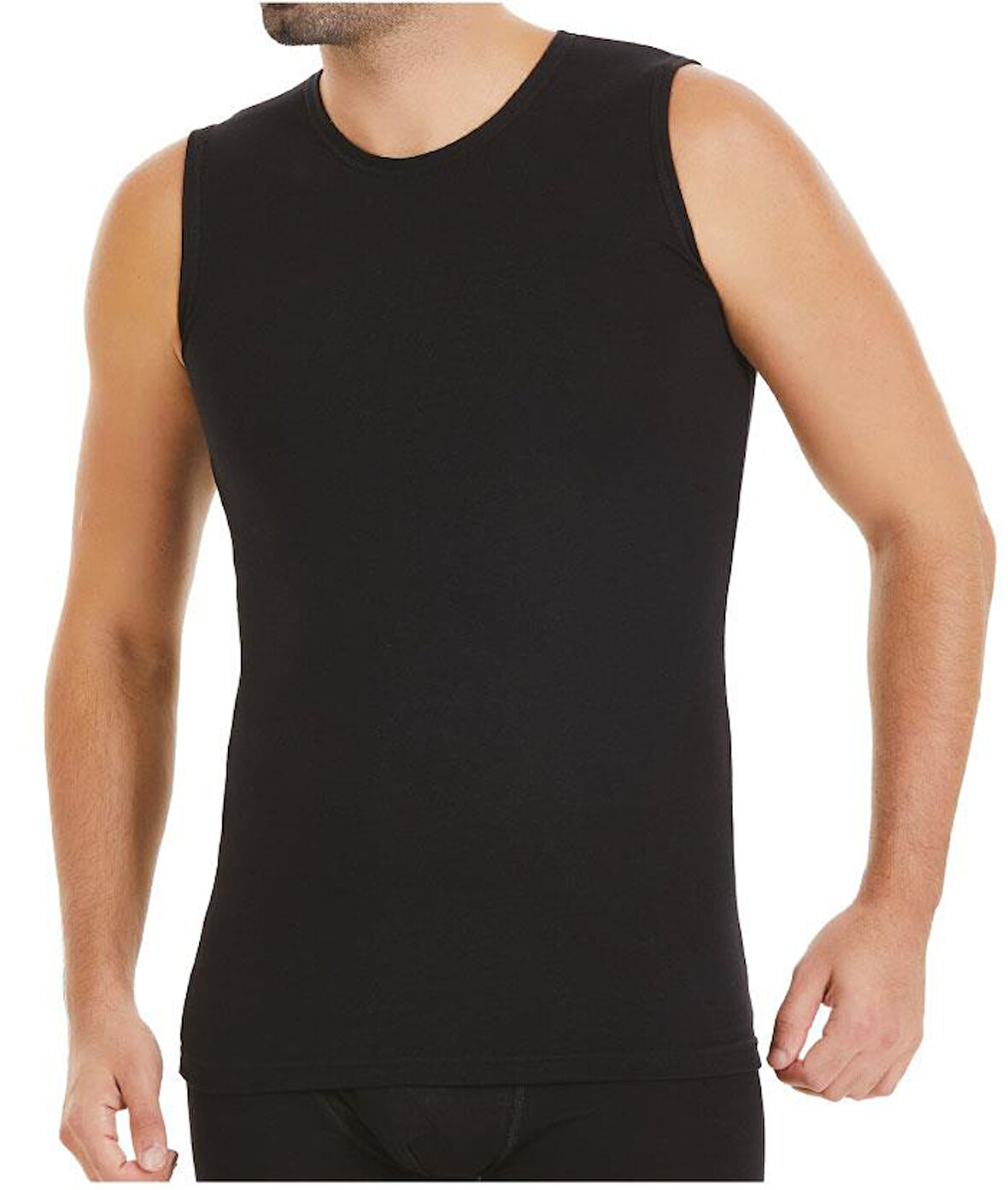 3 Adet Yıldız Erkek Modal Sıfır Kol Fanila Atlet Siyah 76