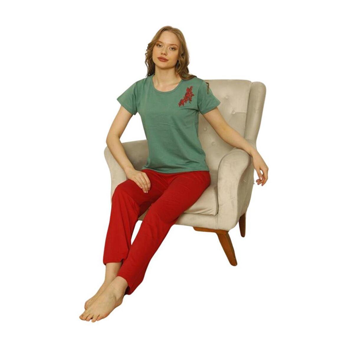 Özlem Kadın Kısa Kollu Pijama Takımı 4011