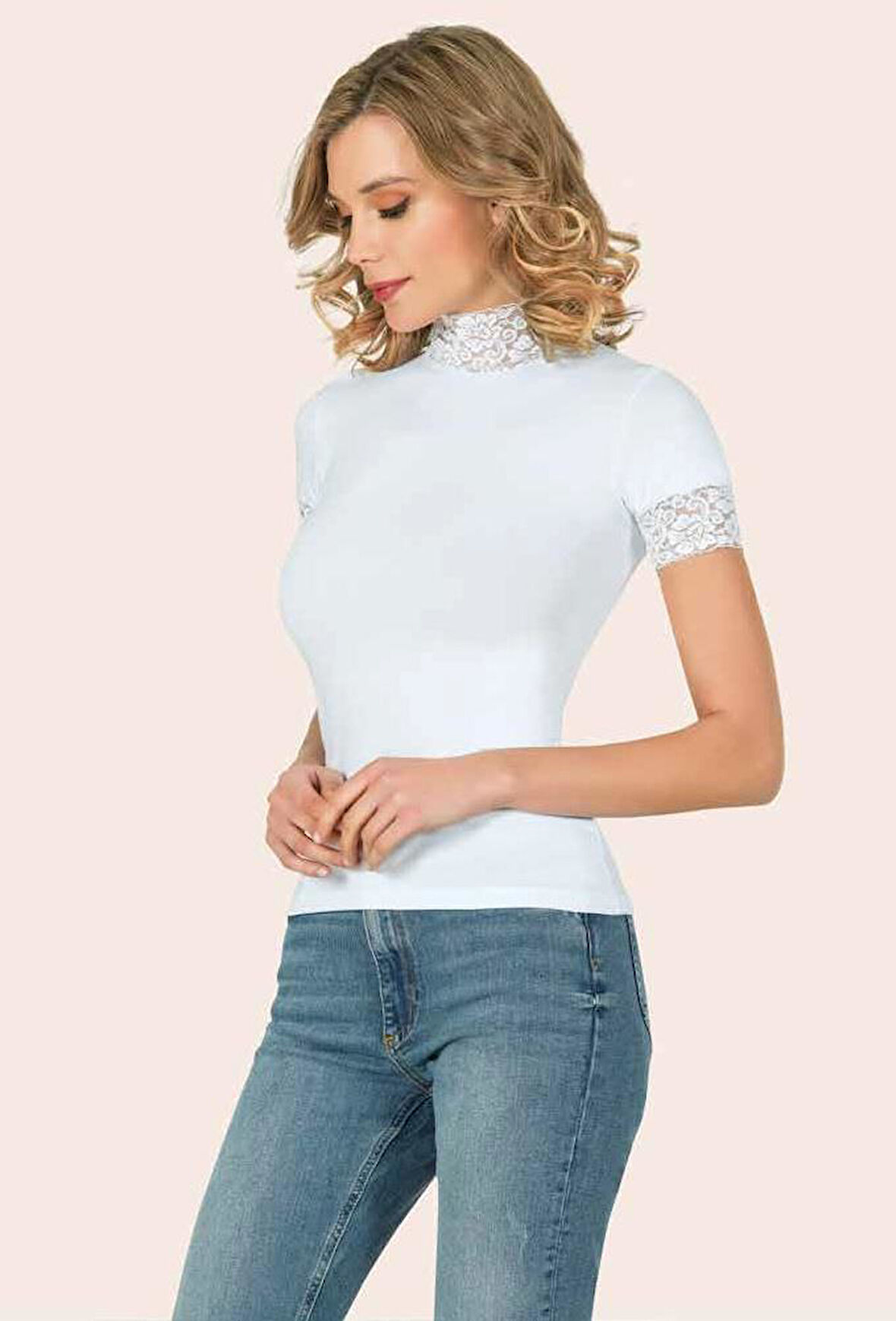 6 Adet Anıt Kadın Dantelli Balıkçı Yaka Fanila Atlet Body 2180