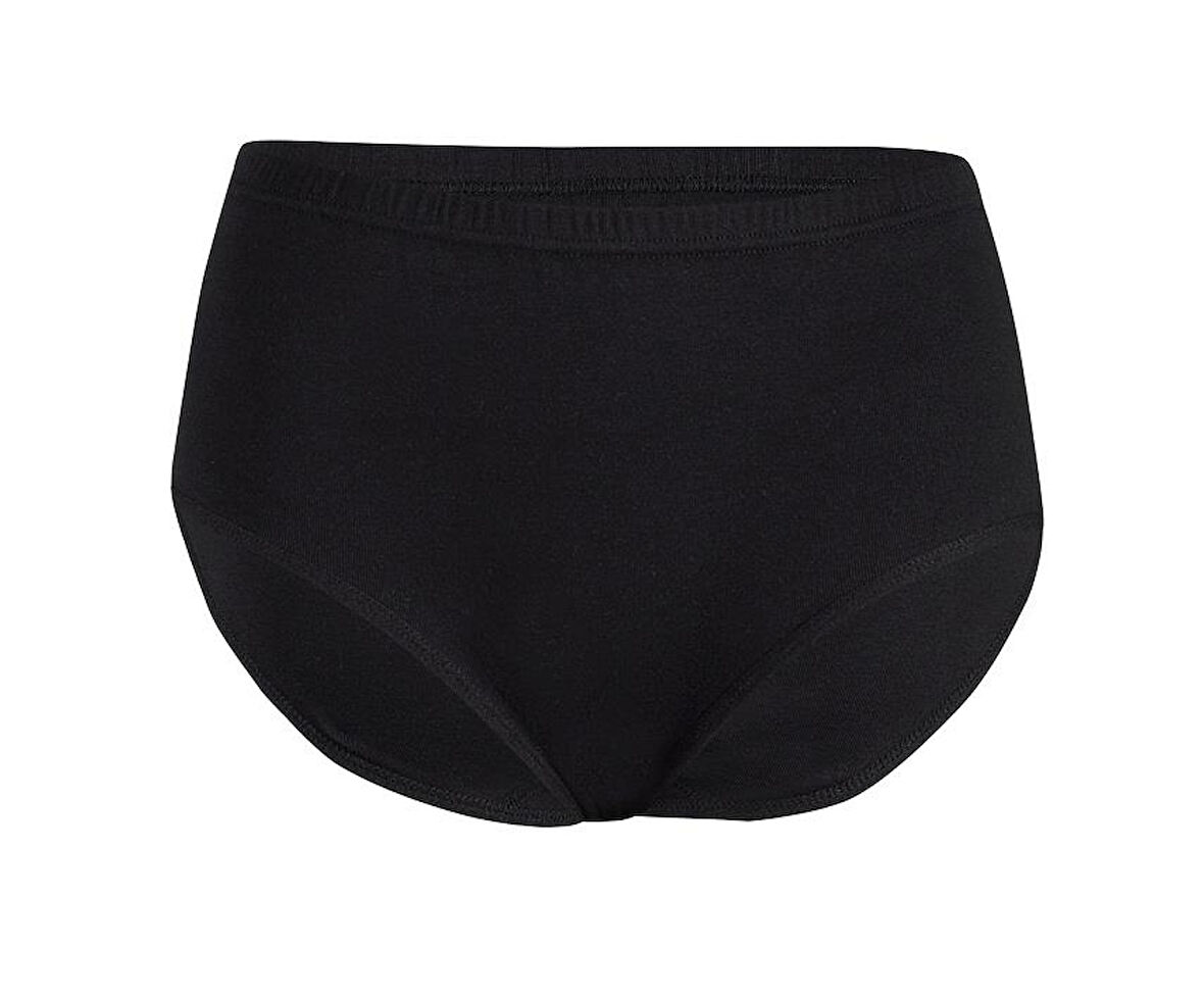 6 Adet Yıldız Kadın Ribana Yüksek Bel Külot Siyah 3581