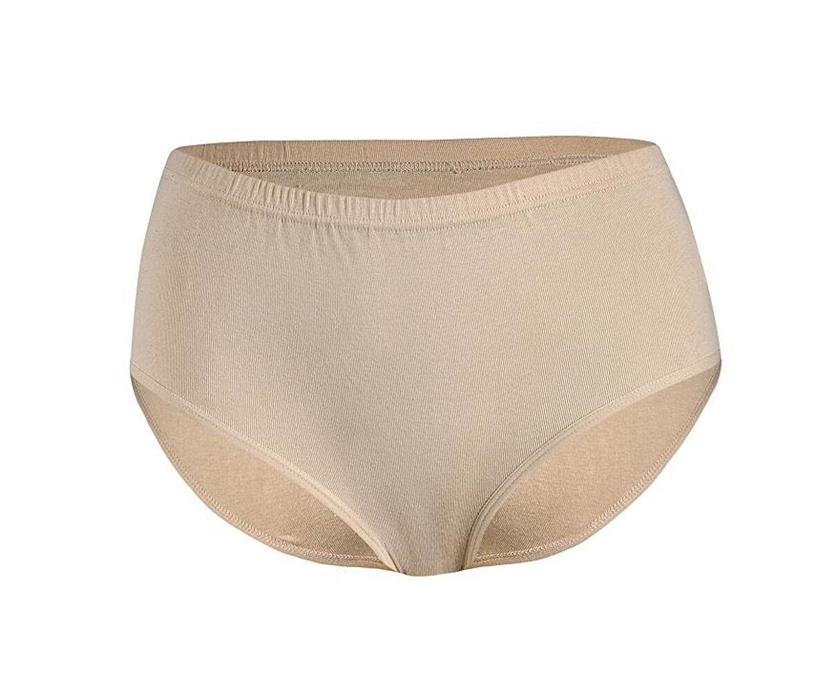 6 Adet Yıldız Kadın Ribana İnce Lastik Yüksek Bel Külot Ten 3582