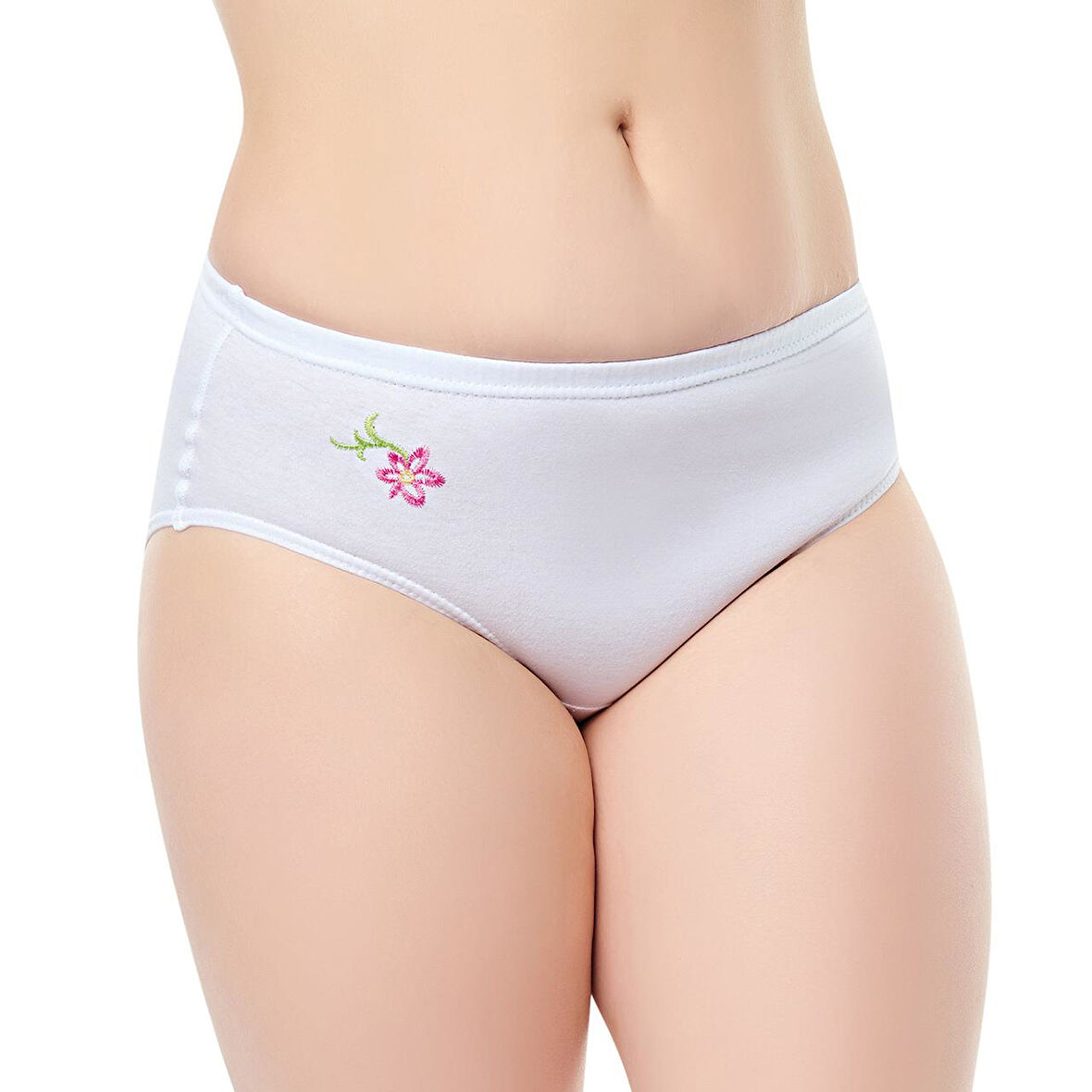 12 li Paket Seher Yıldızı Kadın Pamuklu Kadın Külot Beyaz