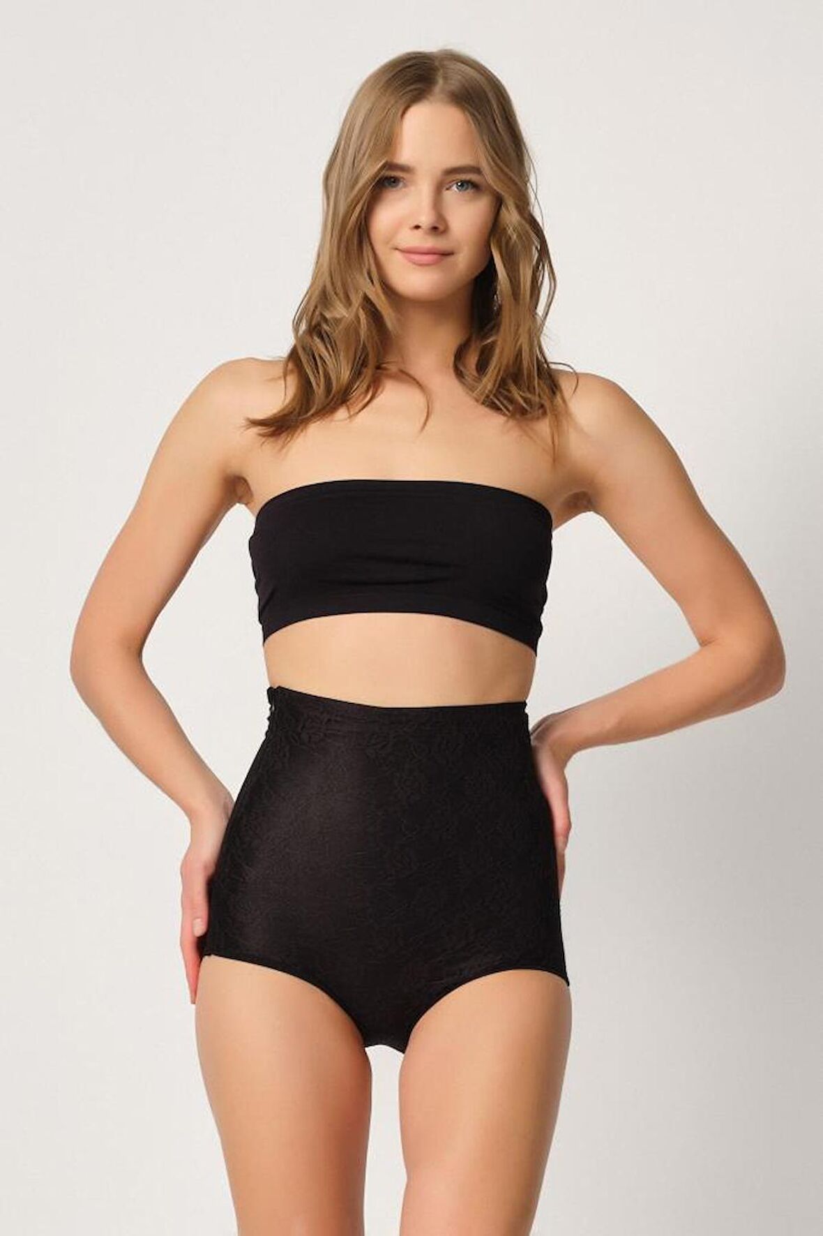 Emay 2842 Kadın Yüksek Bel Lazer Kesim Slip Korse