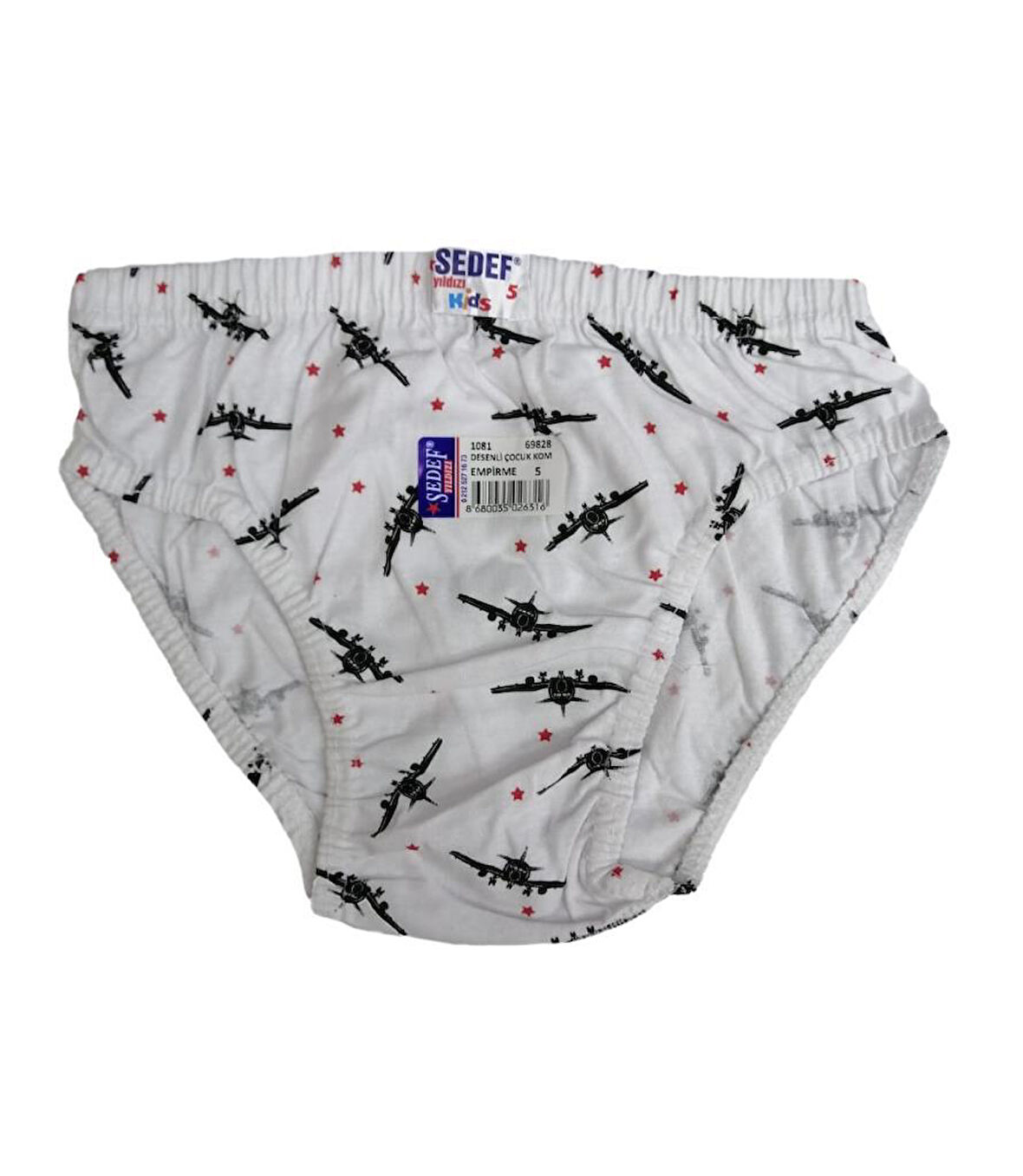12 Adet Sedef Yıldız Erkek Çocuk Desenli Külot Slip Pamuklu