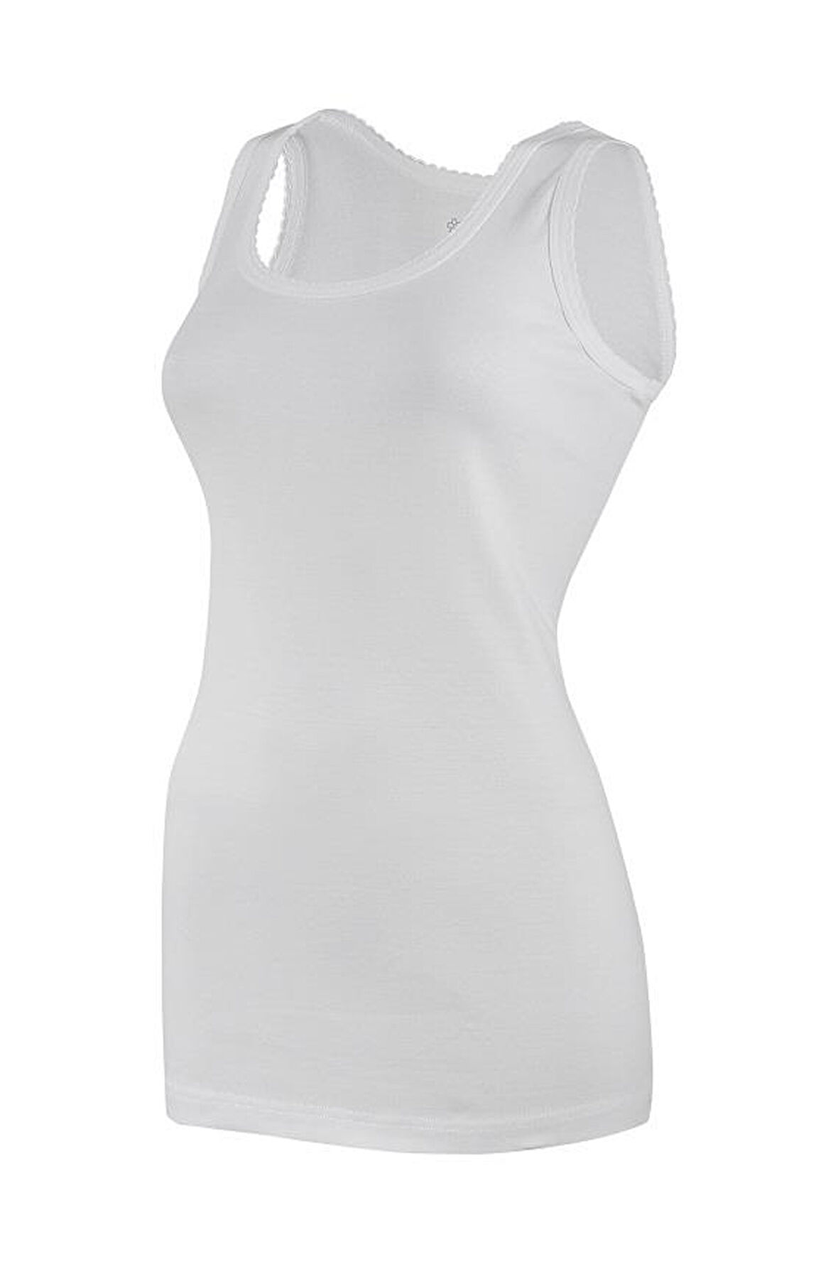 3 Adet Yıldız Kadın Ribana Oyalı Geniş Askılı Atlet Beyaz 2055