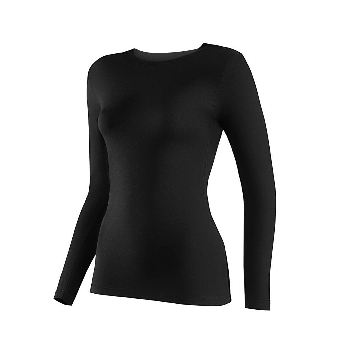 6 Adet Yıldız Kadın Likralı Uzun Kollu T-Shirt Fanila Siyah 2146