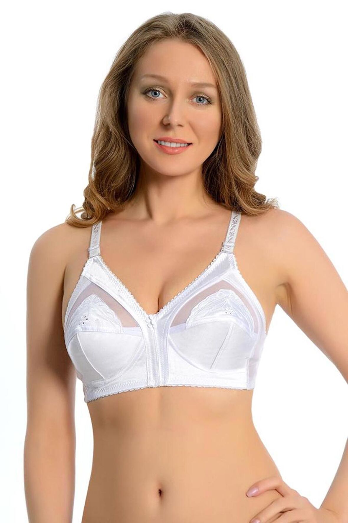 Sistina Kadın Beyaz Tül Detay Toparlayıcı Sütyen 502