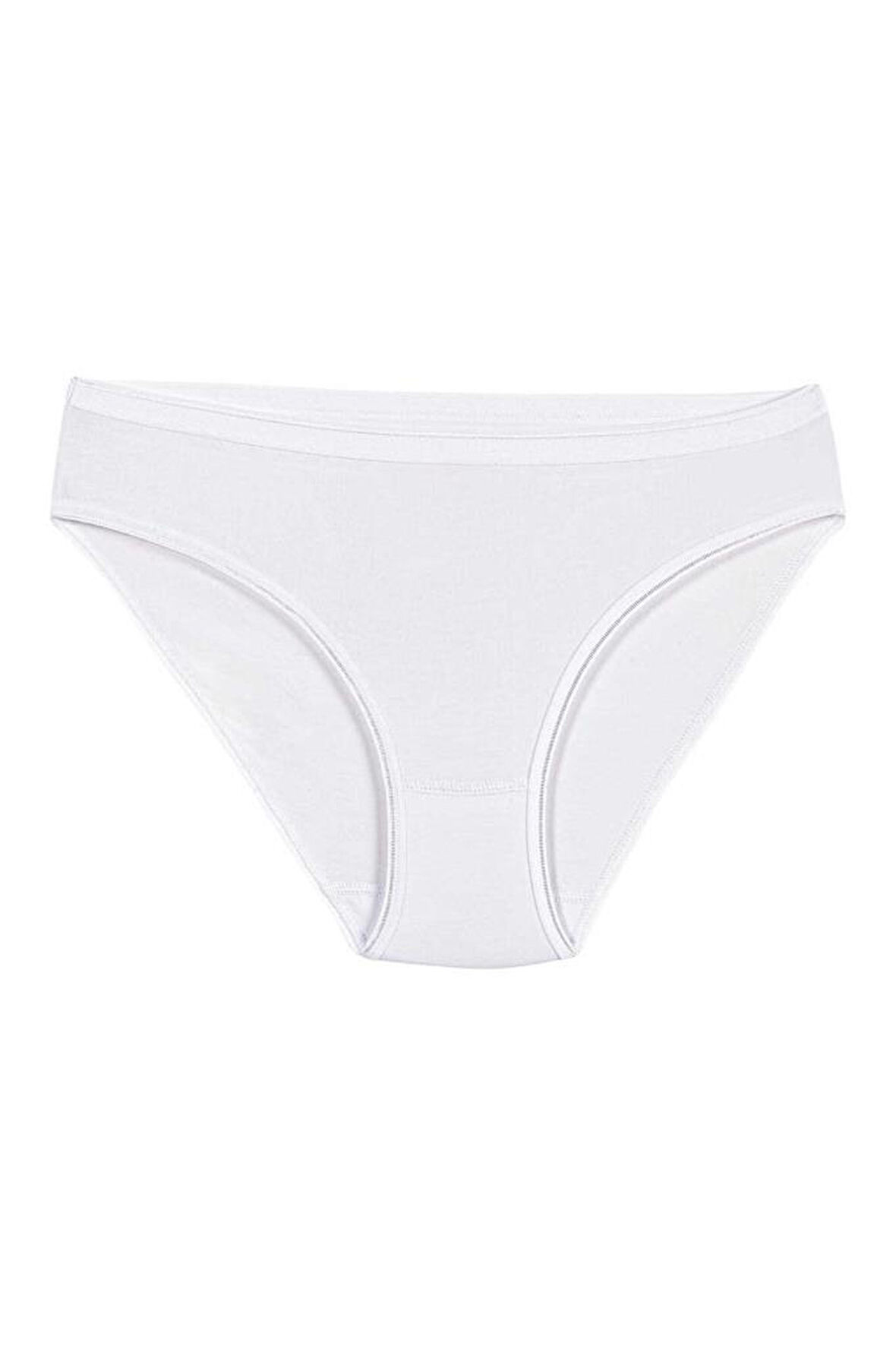 6 Adet Yıldız Kadın Likralı İz Yapmaz Bikini Külot Beyaz 3725