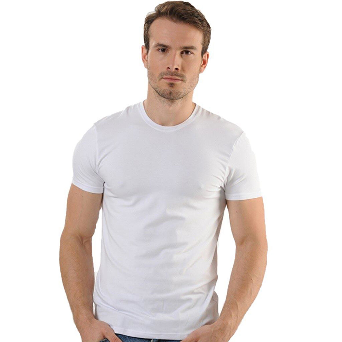 6 Adet Anıt Erkek Modal Sıfır Yaka Kısa Kollu Fanila Atlet 1203