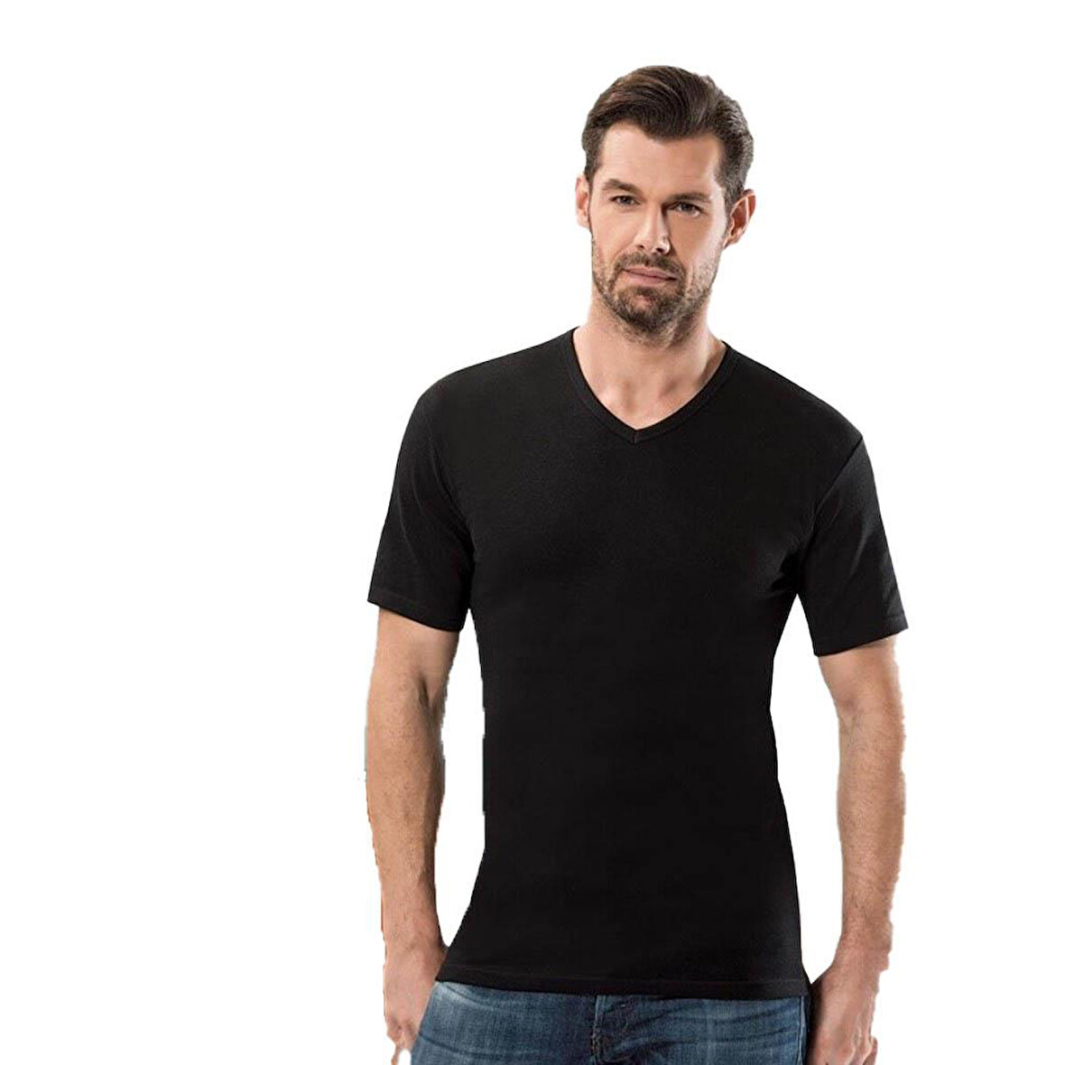 3 Adet Anıt Erkek Ribana V Yaka Kısa Kollu Fanila Atlet 1109