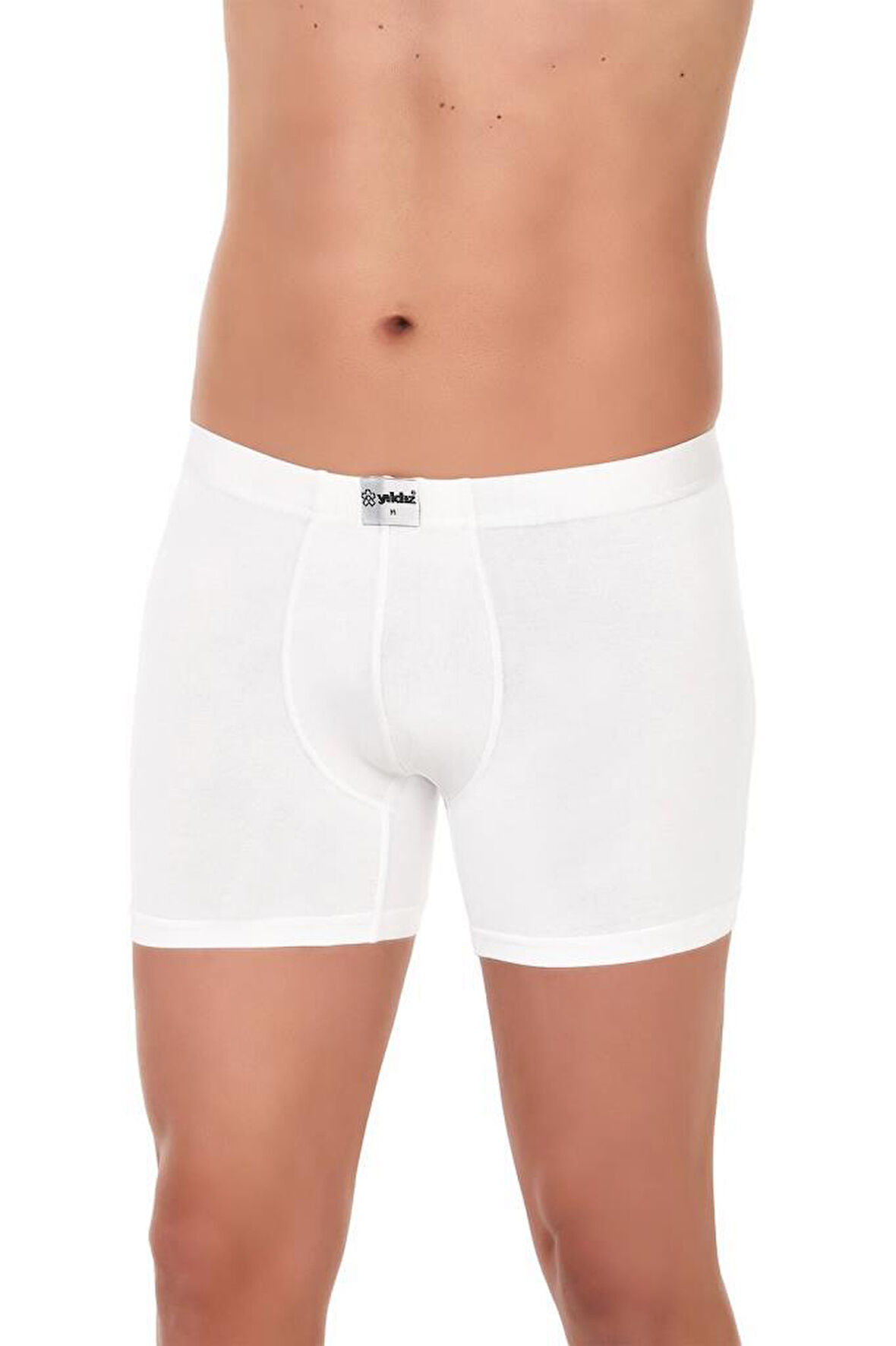 3 Adet Yıldız Erkek Bambu Likralı Boxer Short Beyaz 320