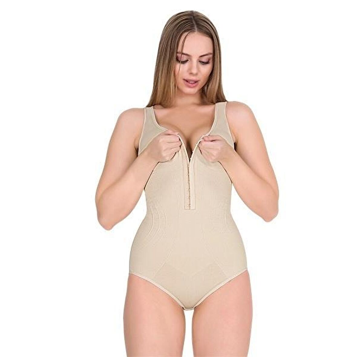 Form Time Kadın Agraflı Geniş Askılı Çıtçıtlı Body Korse 9109
