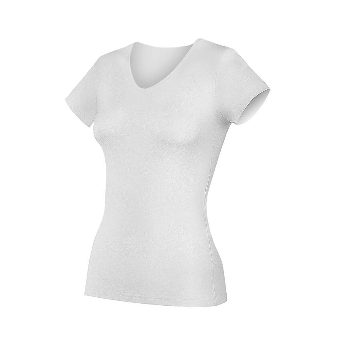 3 Adet Yıldız Bayan Likralı V Yaka Kısa Kollu T-Shirt Fanila 2370