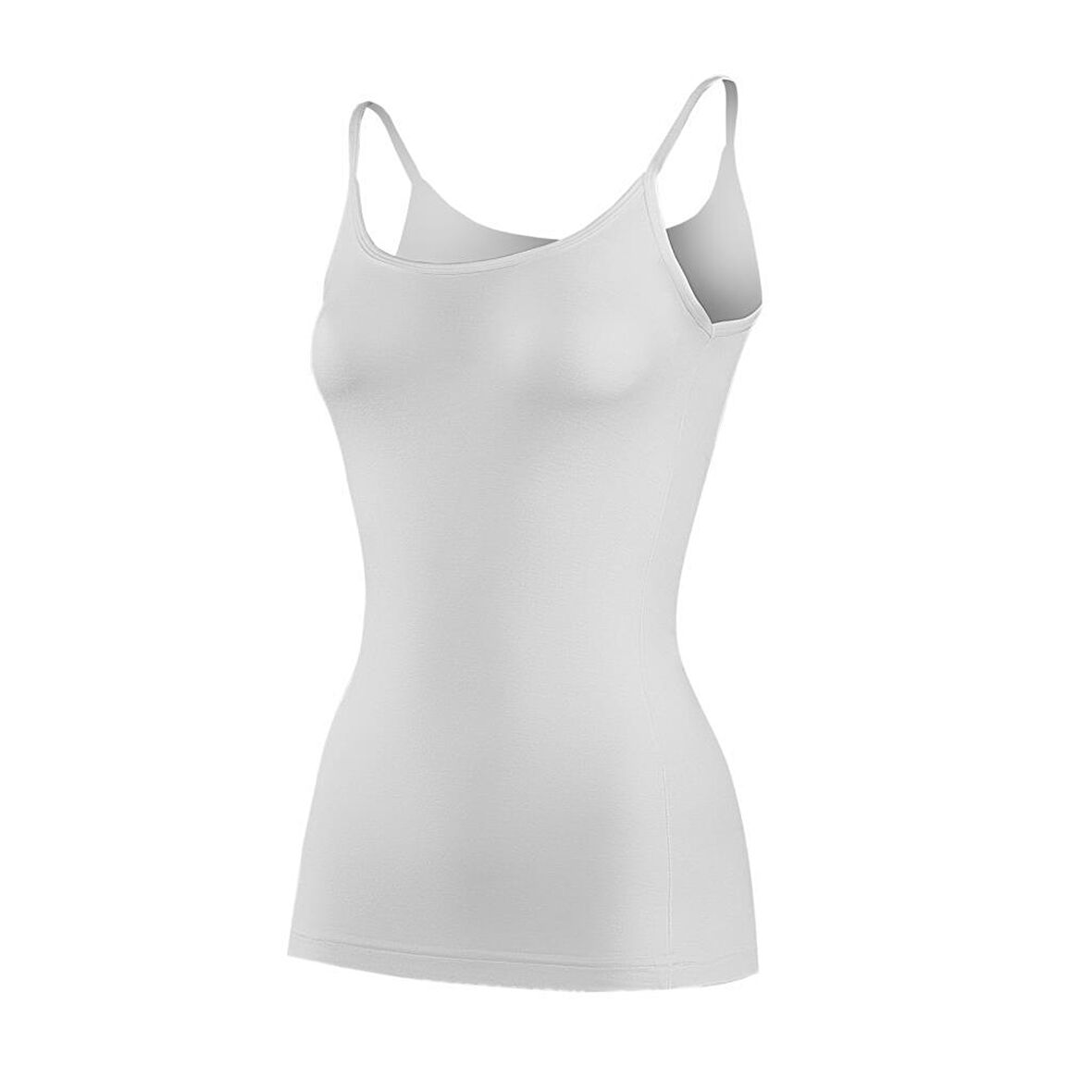 3 Adet Yıldız Kadın Bambu İp Askılı Atlet Beyaz 2360