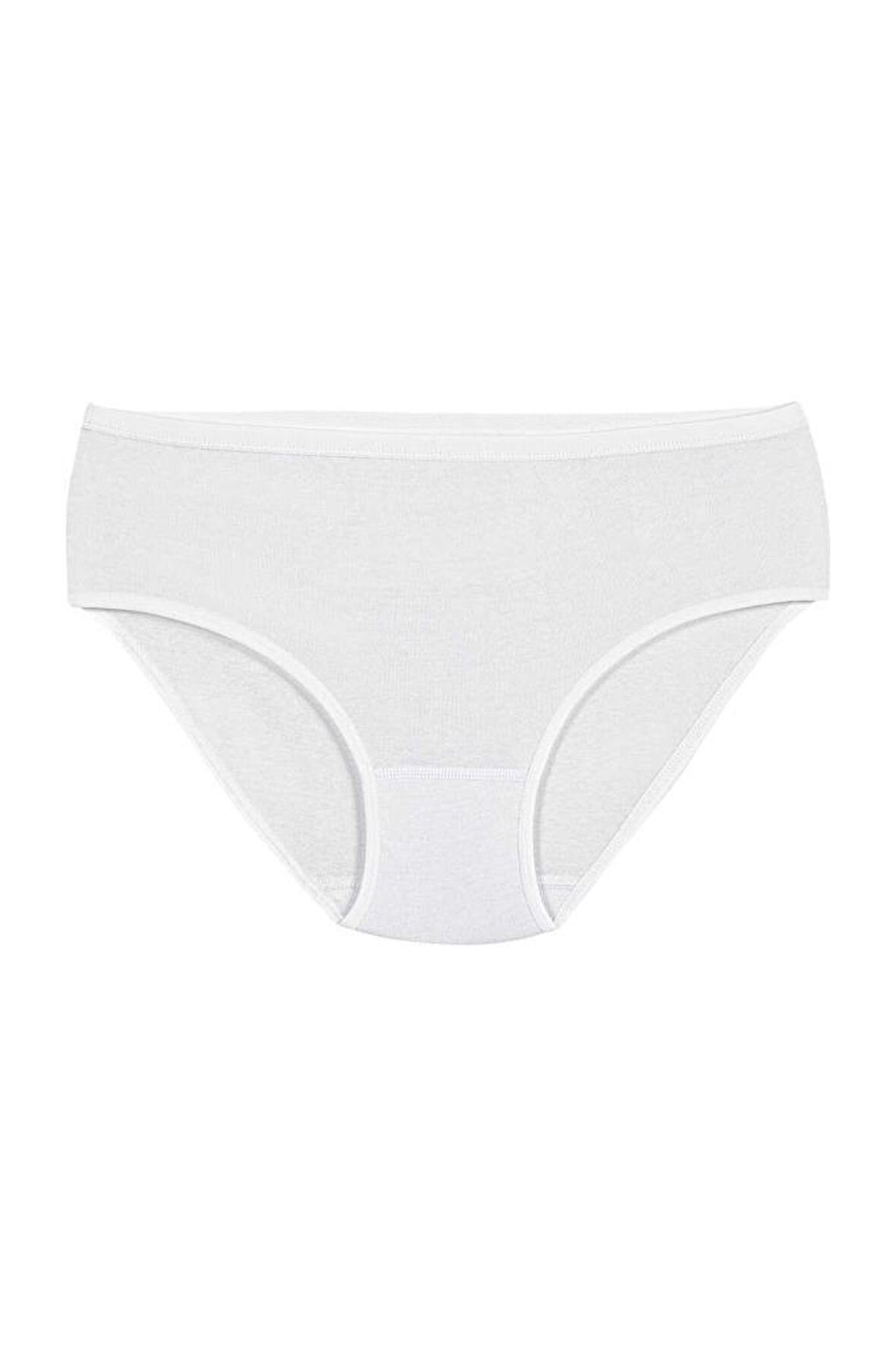 6 Adet Yıldız Kadın Ribana Biyeli Bato Külot Beyaz 3775