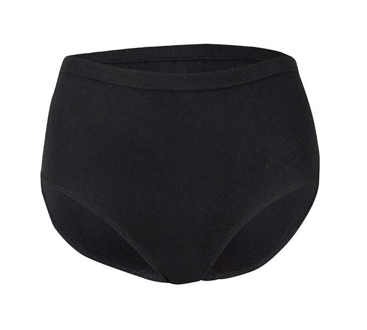 6 Adet Yıldız Kadın Ribana Desenli Yüksek Bel Külot Siyah 3906