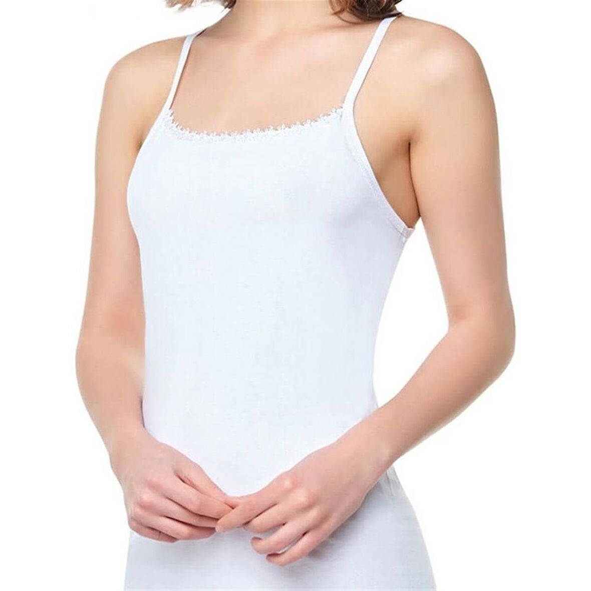 Cihan Yıldız Kadın Papatya İp Askılı Atlet Beyaz 2012 