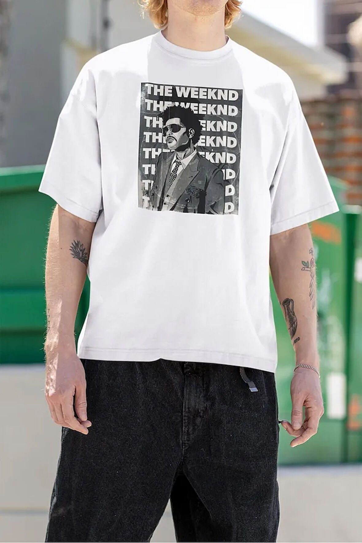 Rap Müzik Şarkıcısı The Weekend Baskılı Unisex Oversize Tişört