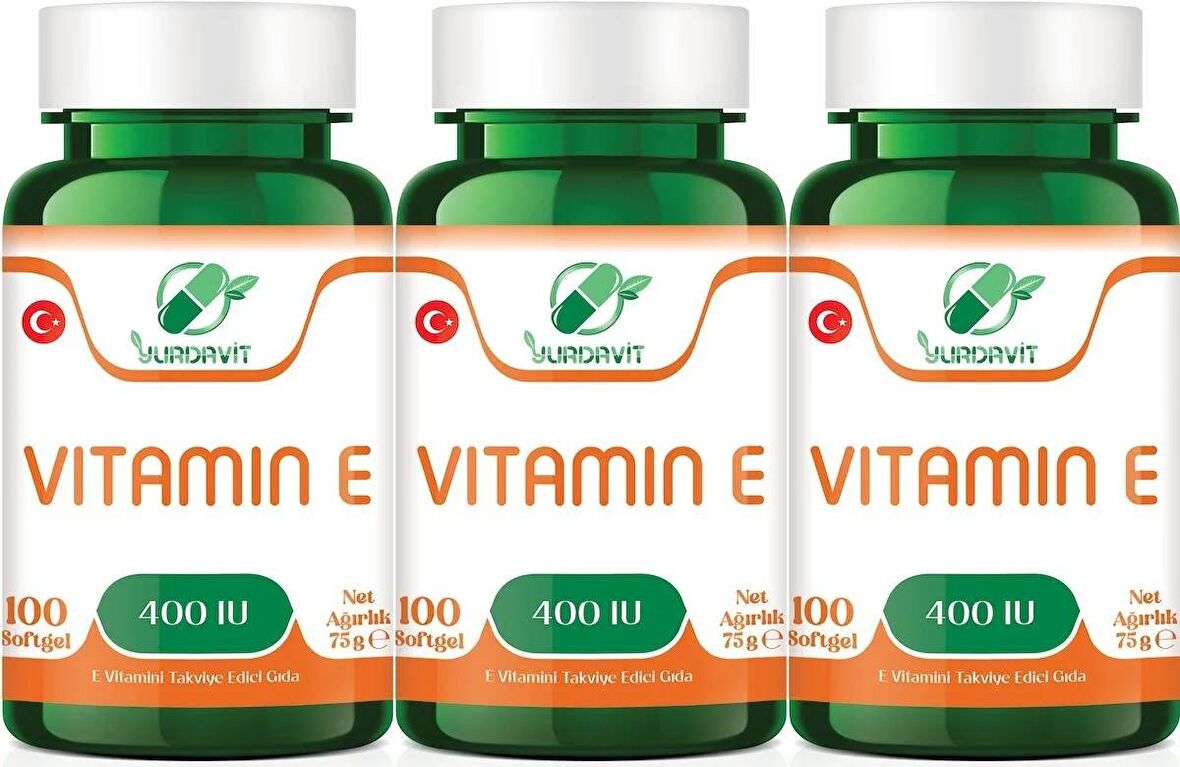 Yurdavit Vitamin E 400 IU 3x100 Softgel E Vitamini
