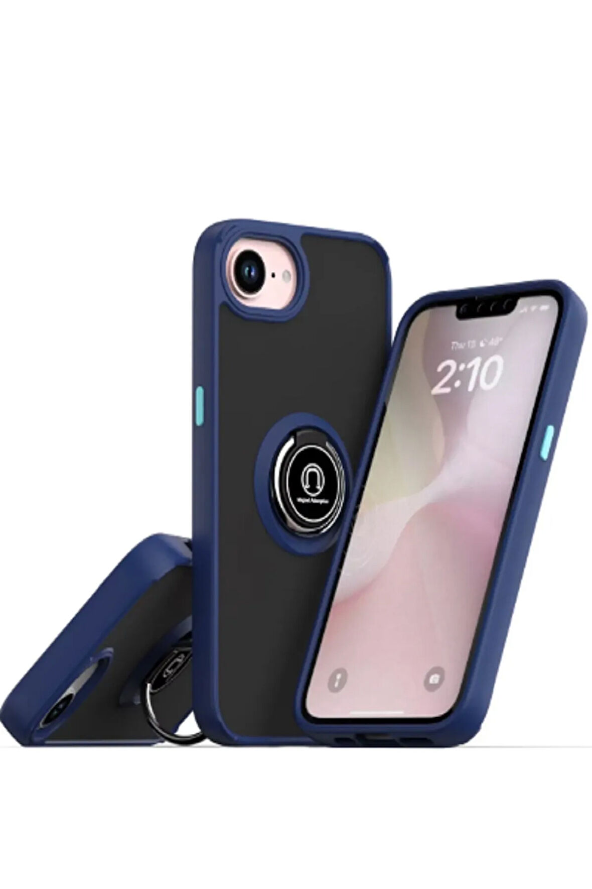 Iphone 16E Yüzük Stantlı Kamera Korumalı Dayanıklı Silikon Kılıf