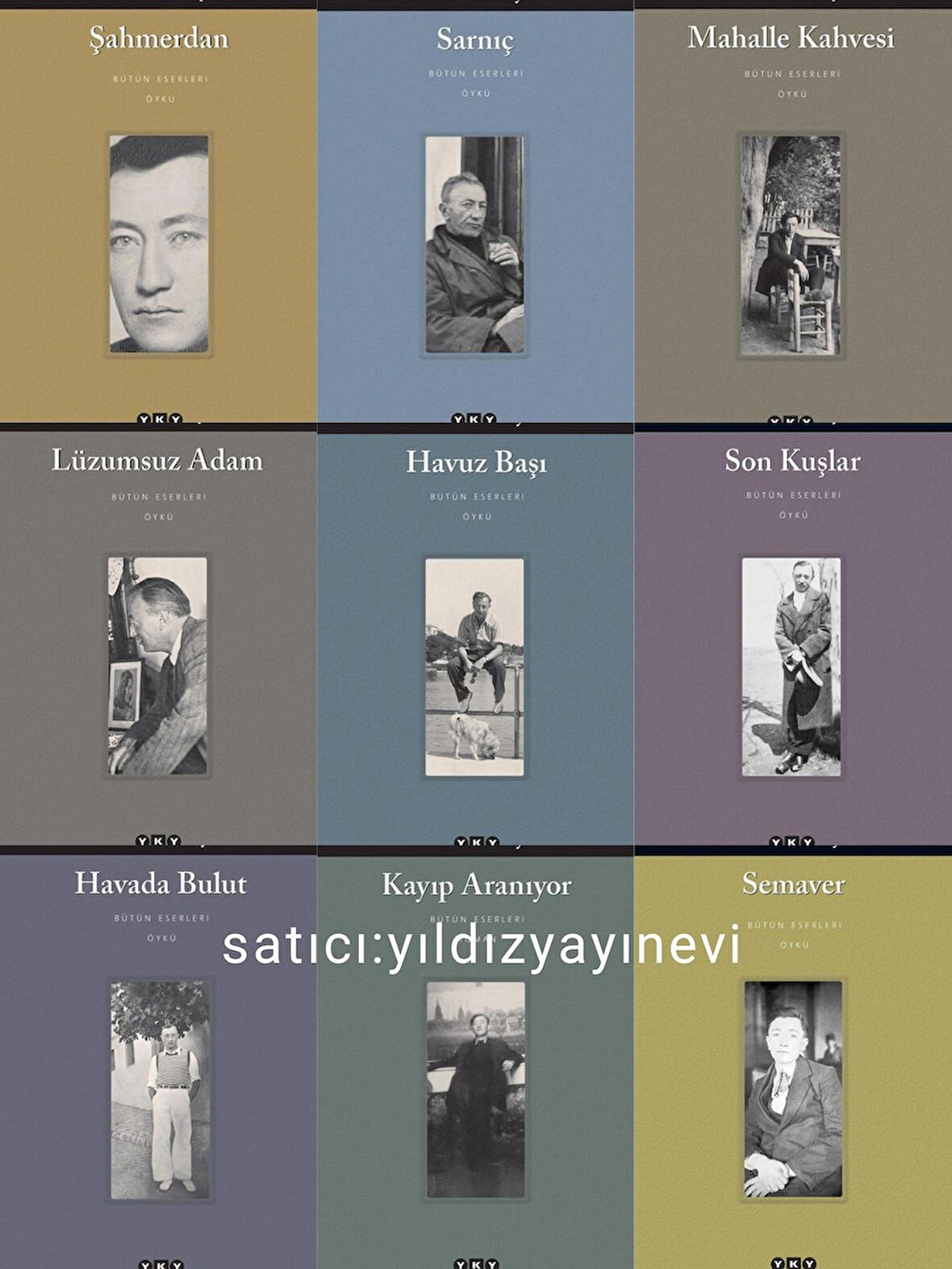 sait faik abasıyanık 9'lu set-semaver-son kuşlar-lüzumsuz adam-havuz başı-mahalle kahvesi-sarnıç