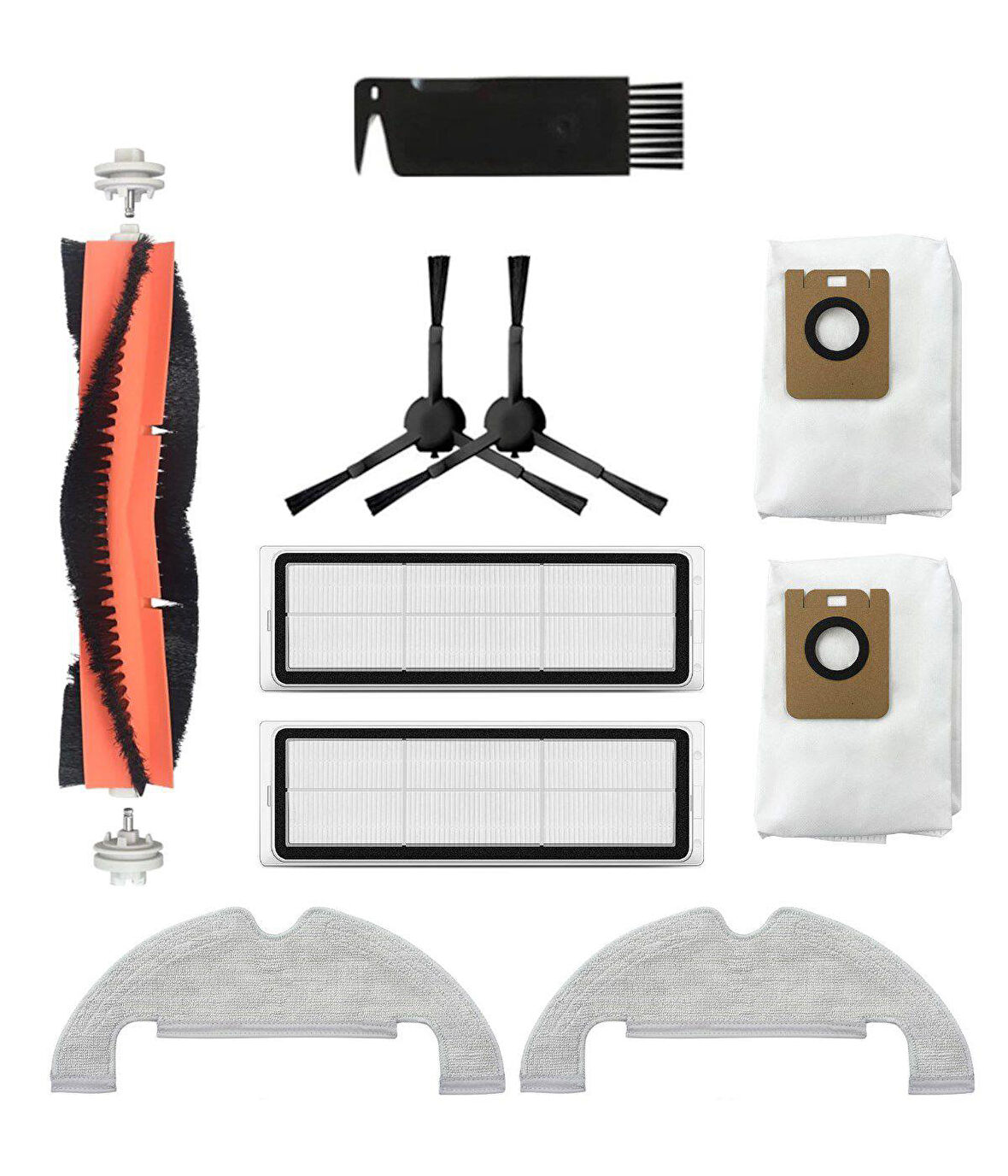 Dreame Z10 Pro Uyumlu Yedek Fırça Filtre Mop Toz Torbası-10 Parça