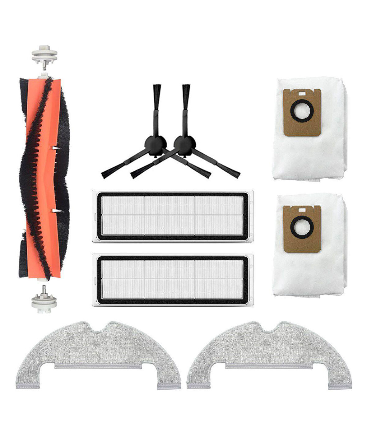 Dreame Z10 Pro Uyumlu Yedek Fırça Filtre Mop Toz Torbası-9 Parça