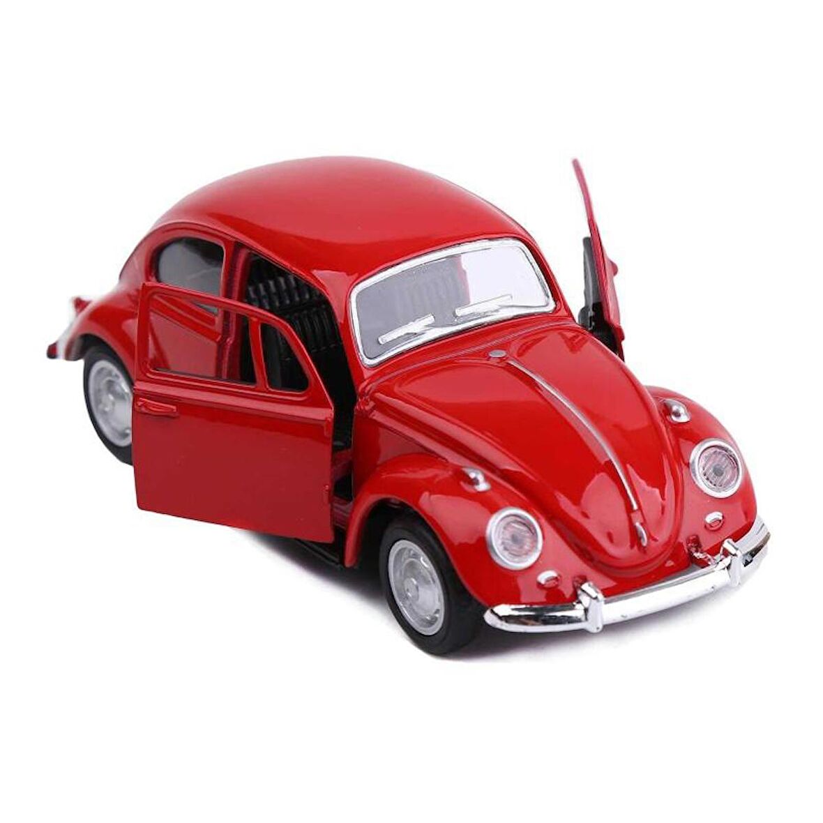 Kırmızı Metal Beetle Nostaljik Vosvos Açılır Kapılı 12 Cm Çek Bırak Diecast Araba Dekor