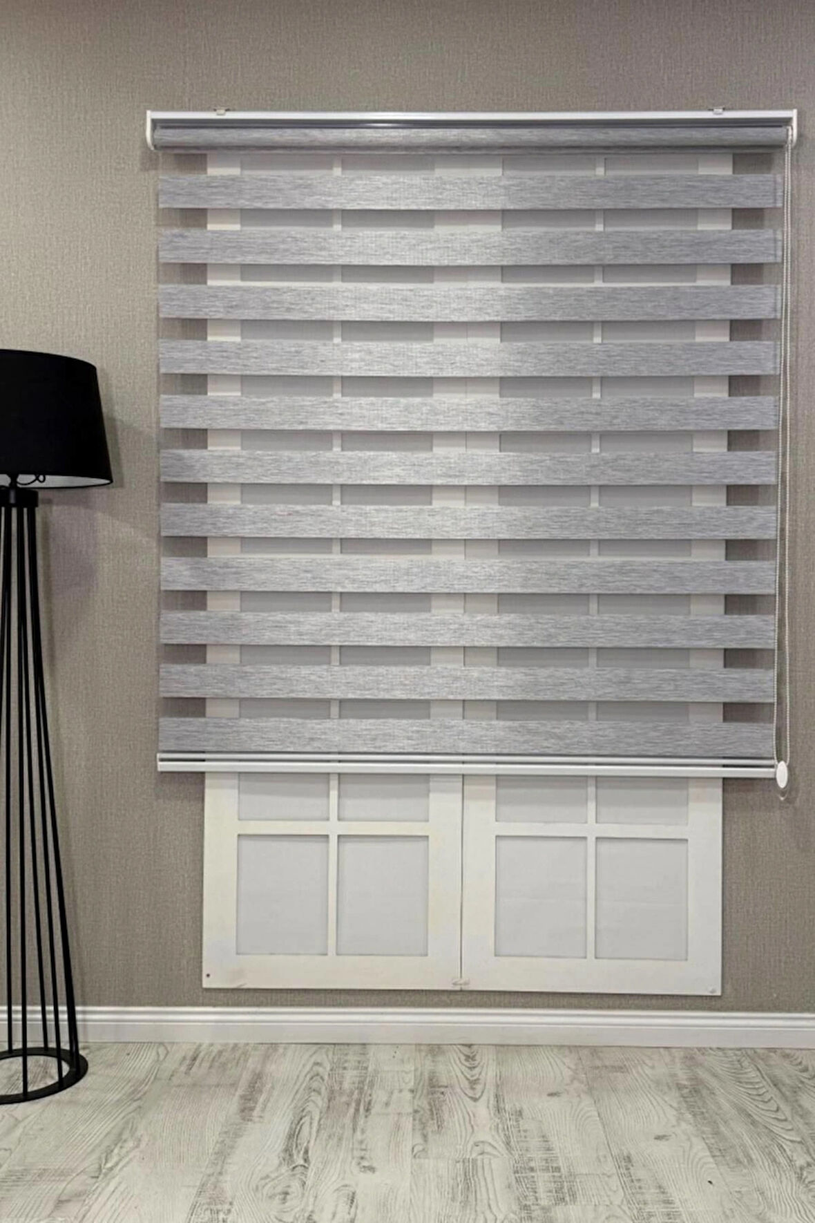 Donatti Bambu Zebra Stor Güneşlik Perde Açık Gri