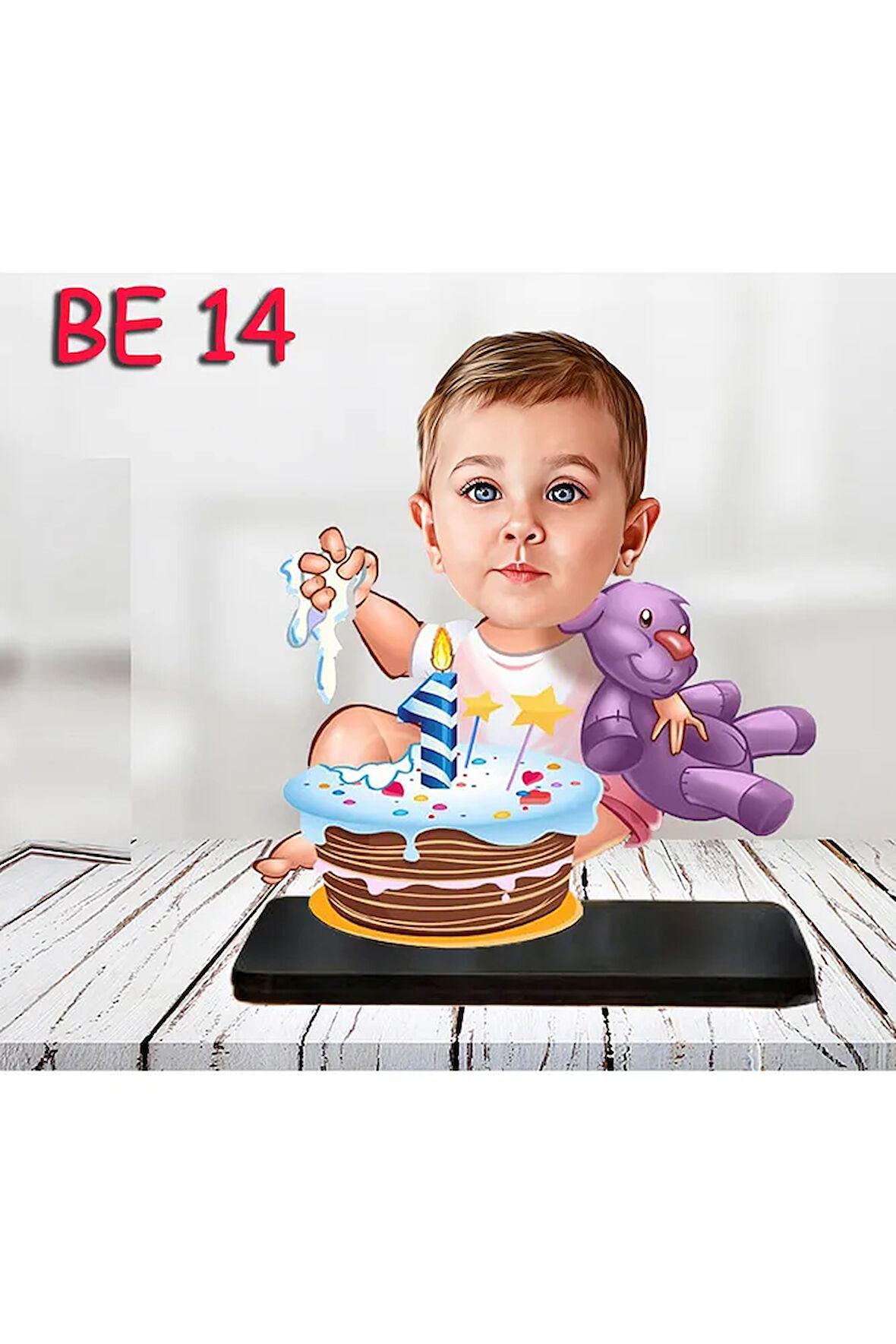 Kişiye Özel Ahşap Biblo - Bebek Karikatür Biblo - Bebek Biblo 14