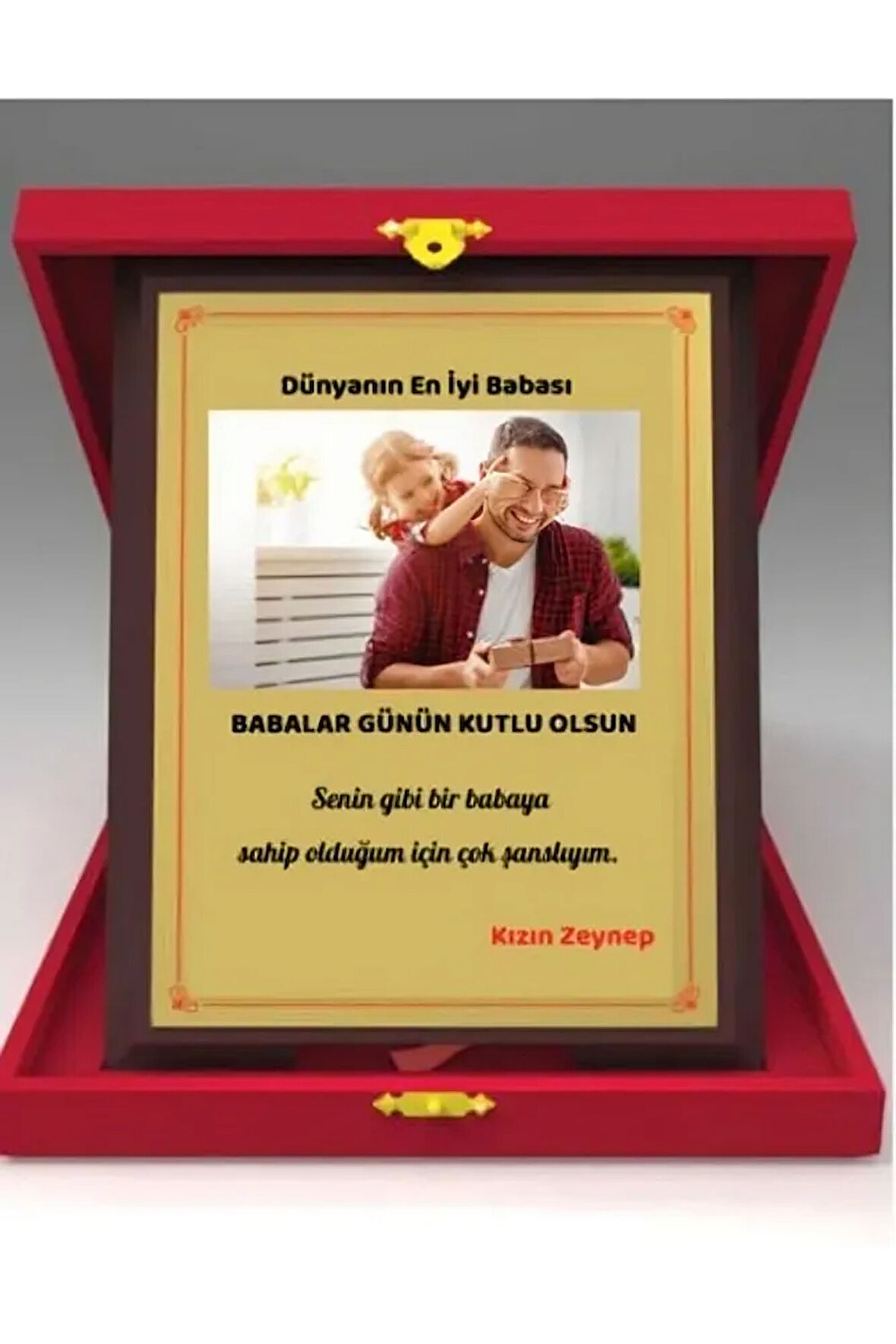 Kişiye Özel Babalar Günü Plaketi - Babaya Plaket ( Büyük Boy )