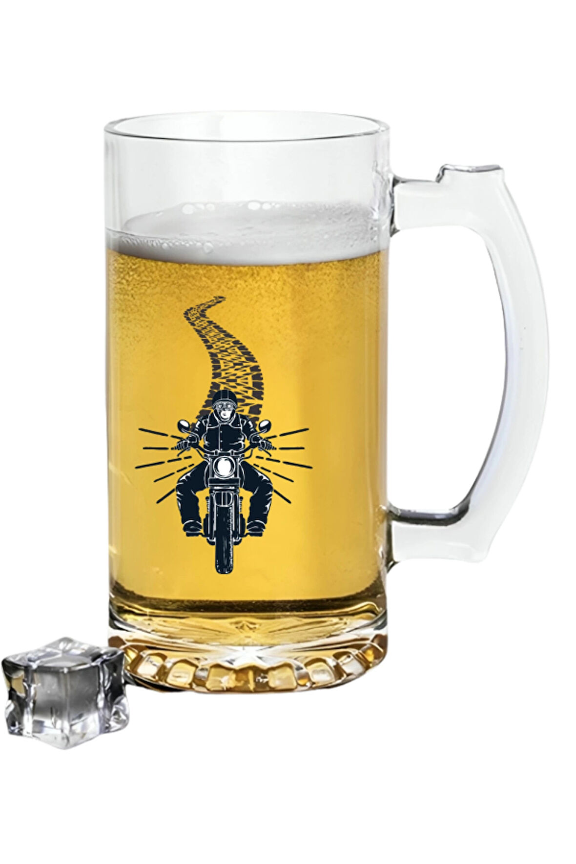 Motorcu Tasarımlı Bira Bardağı - Bira Bardak