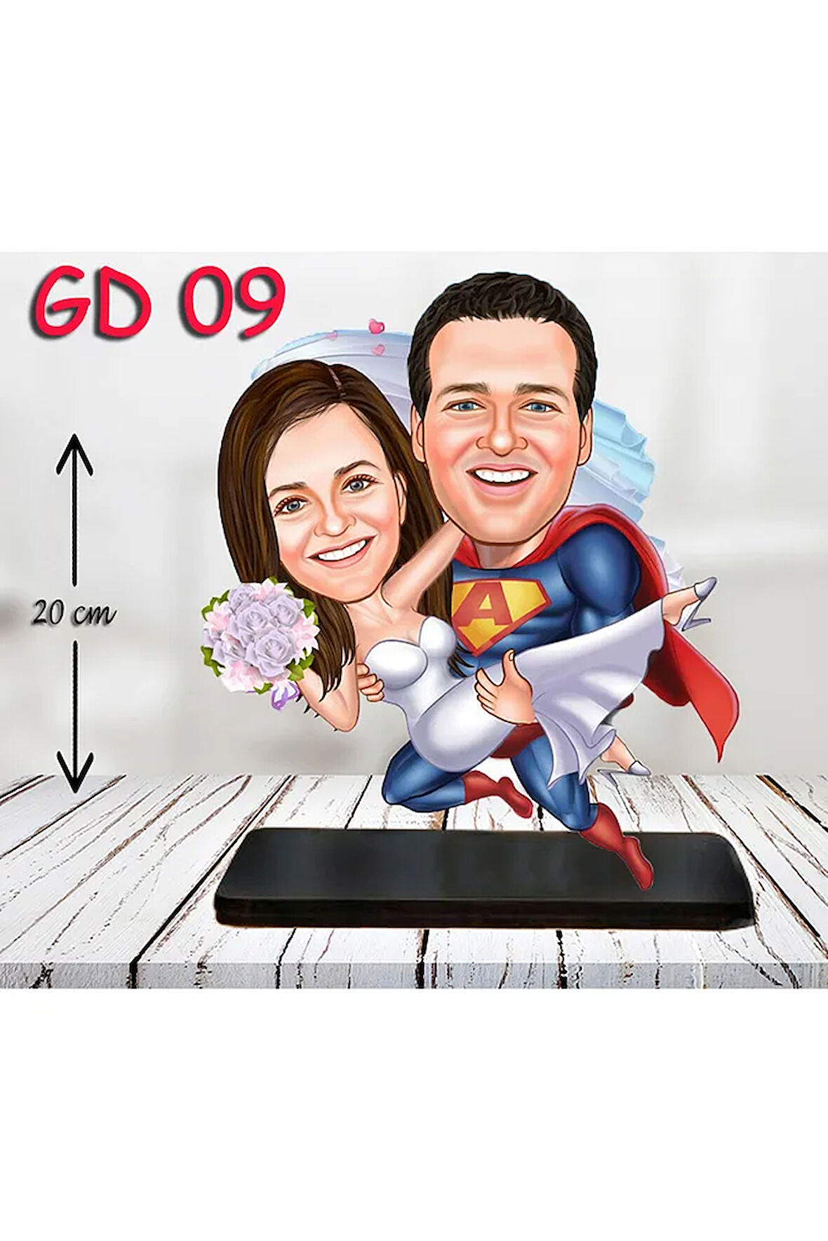 Kişiye Özel Ahşap Biblo - Gelin ve Damat Biblo 9 ( 3D Biblo )