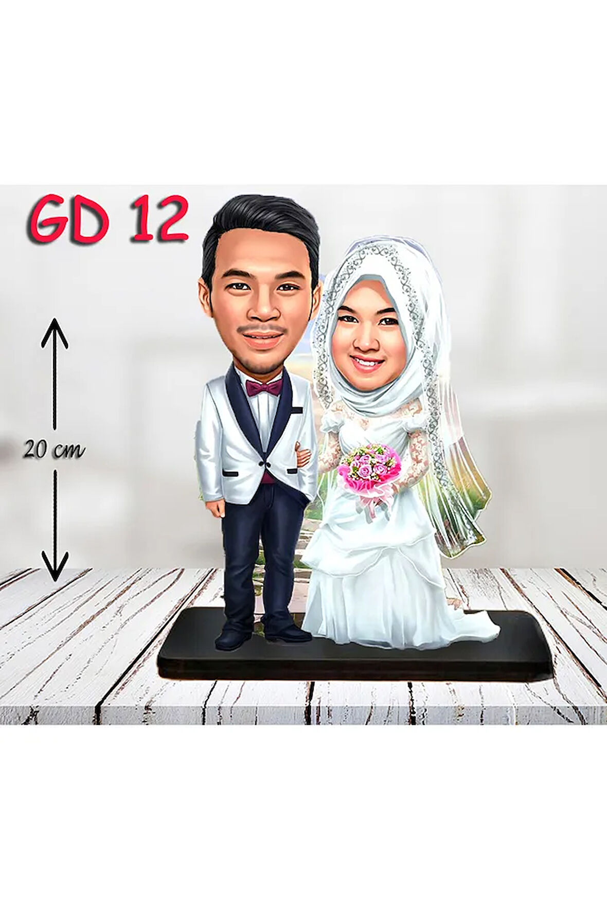 Kişiye Özel Ahşap Biblo - Düğün Biblo 3 ( 3D Biblo )