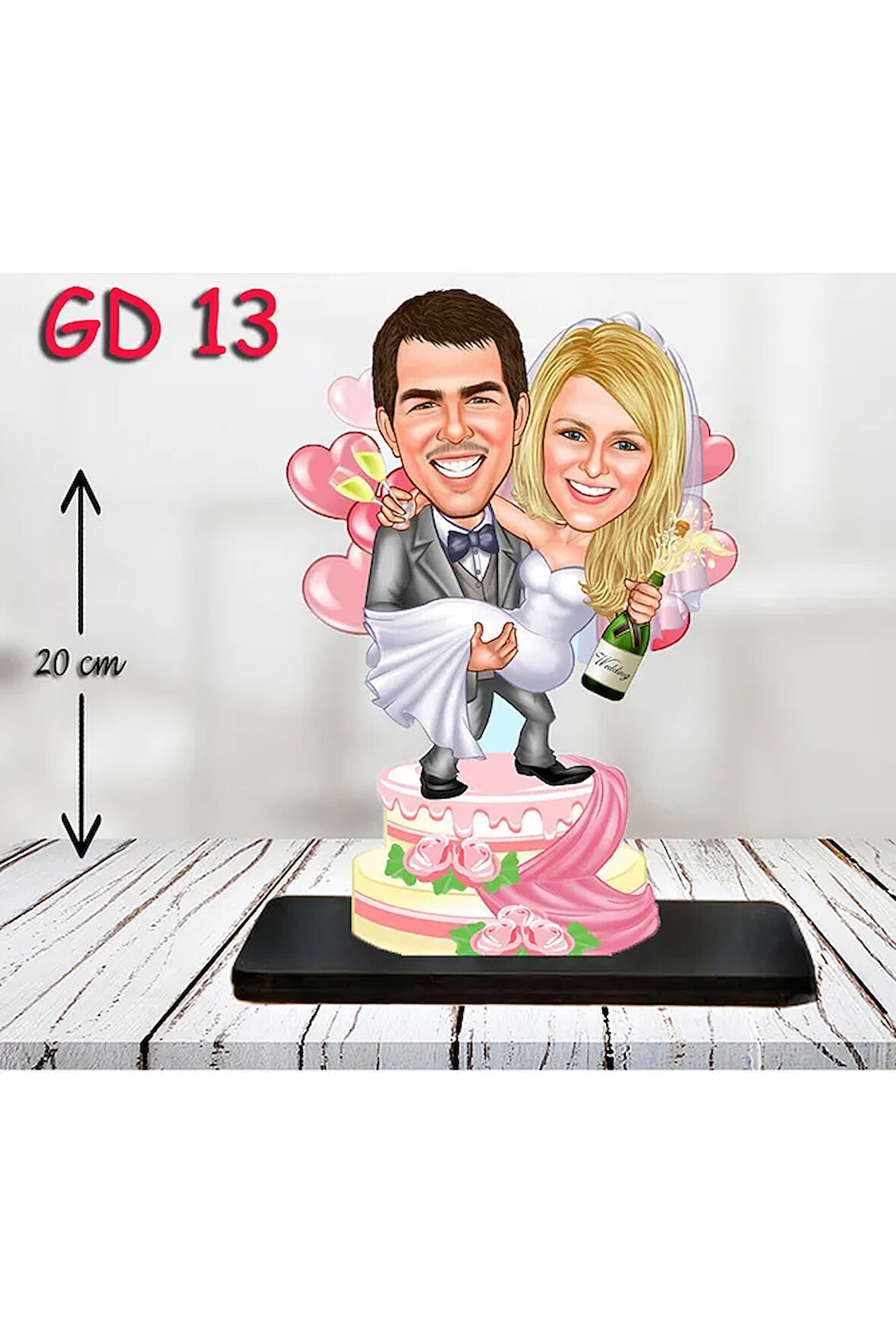 Kişiye Özel Ahşap Biblo - Düğün Biblo 4( 3D Biblo )