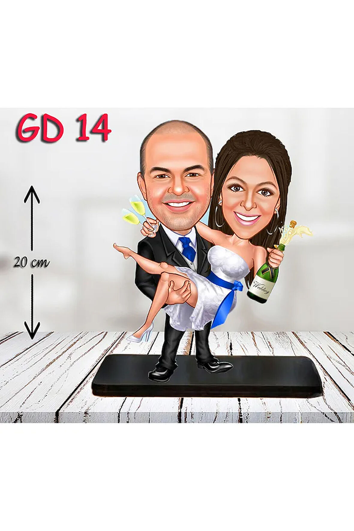 Kişiye Özel Ahşap Biblo - Düğün Biblo 5 ( 3D Biblo )