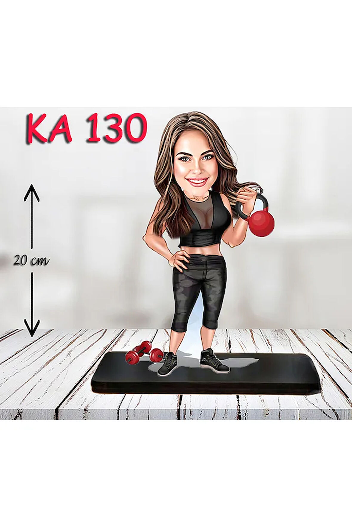 Kişiye Özel Ahşap Biblo - Sporcu Kadın Karikatür Biblo - Sporcu Biblo 9