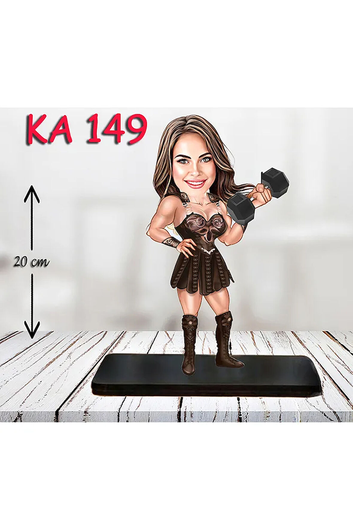 Kişiye Özel Ahşap Biblo - Sporcu Kadın Karikatür Biblo - Sporcu Biblo 12