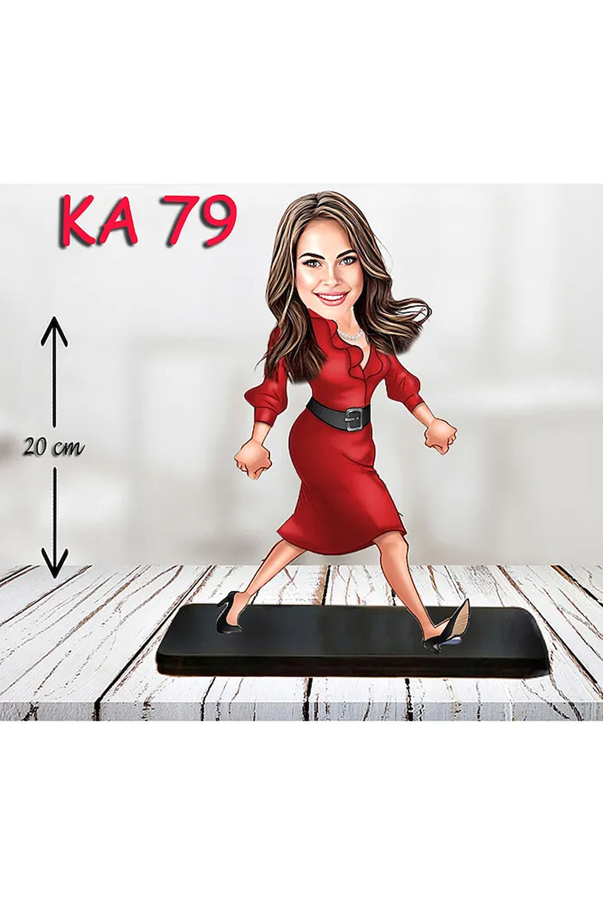 Kişiye Özel Ahşap Biblo - Kadın Karikatür Biblo - Kadın Biblo 20