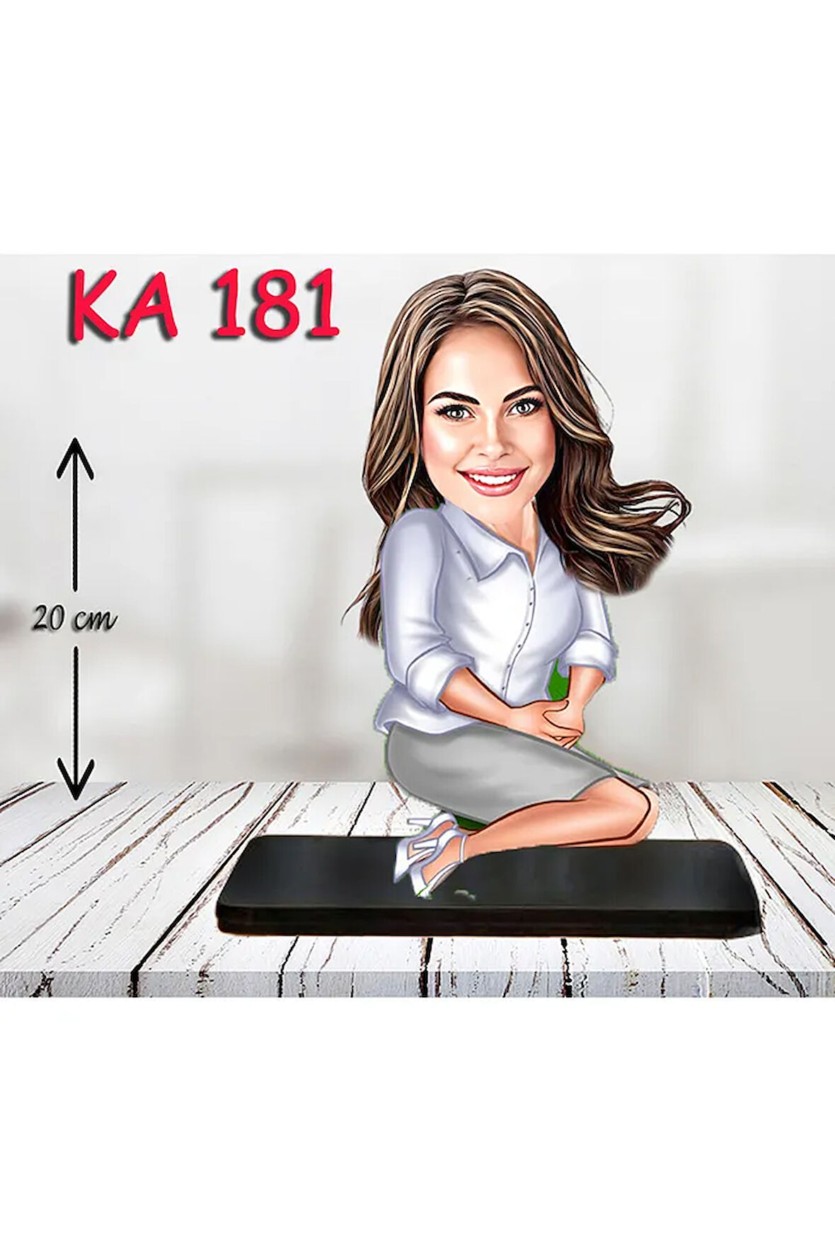 Kişiye Özel Ahşap Biblo - Kadın Karikatür Biblo - Kadın Biblo 39